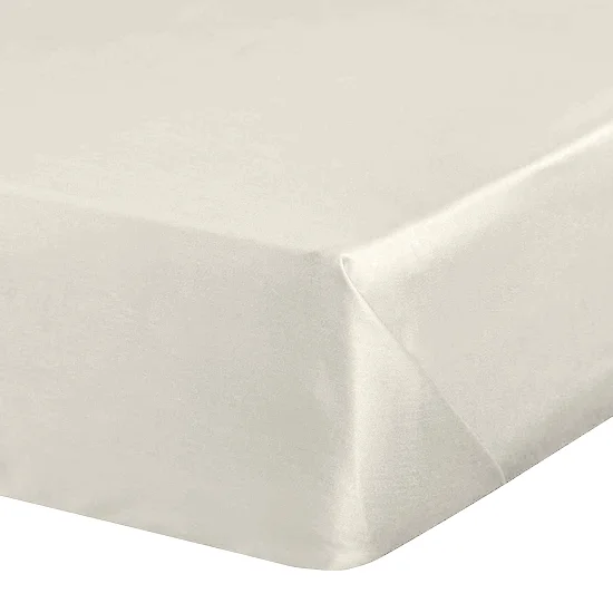 Prześcieradło bez gumki 180x210 cm z satyny bawełnianej kolor kremowy 125 g/m2 DINA Diva Line | 