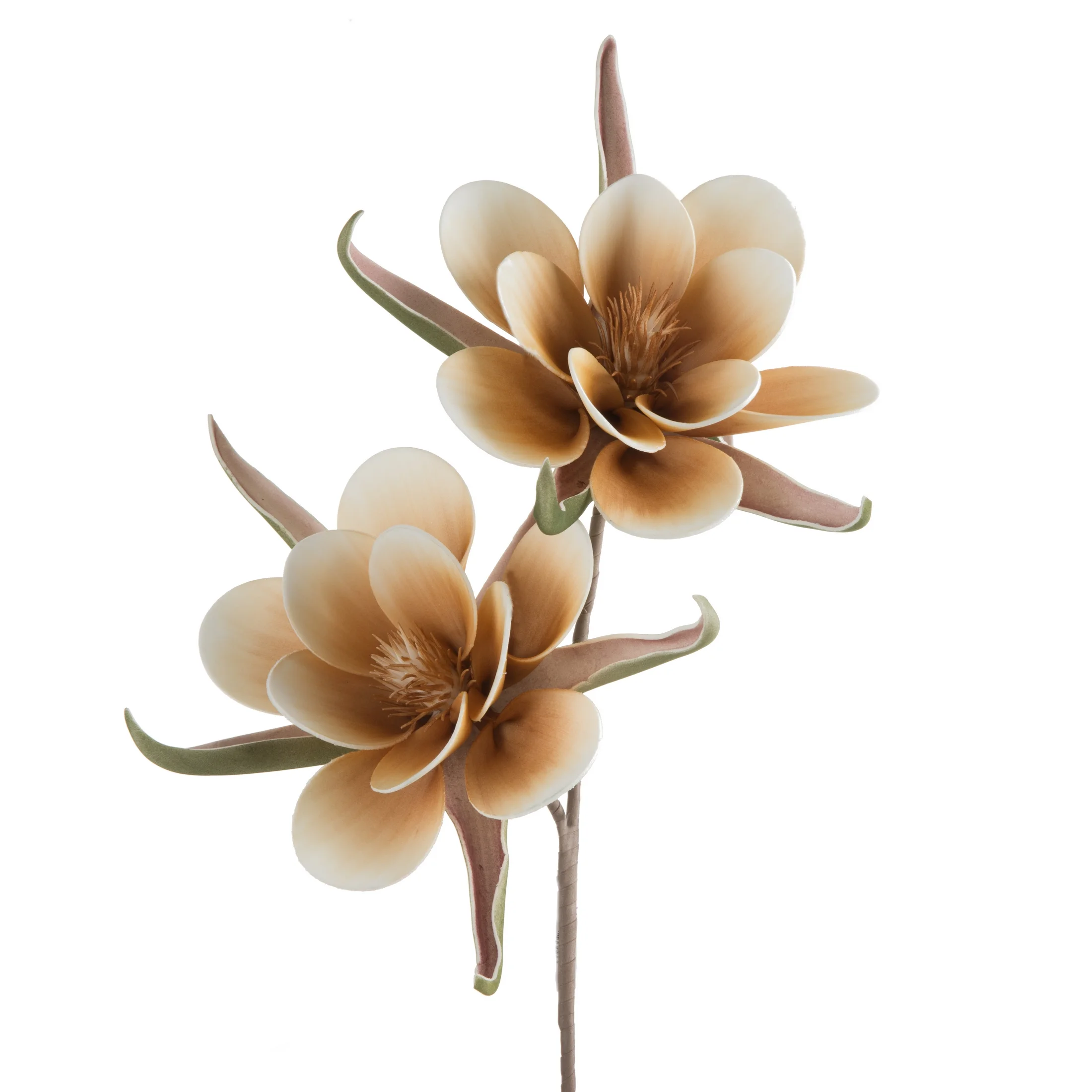 Kwiat sztuczny beżowo, kremowa z plastycznej pianki 65 cm