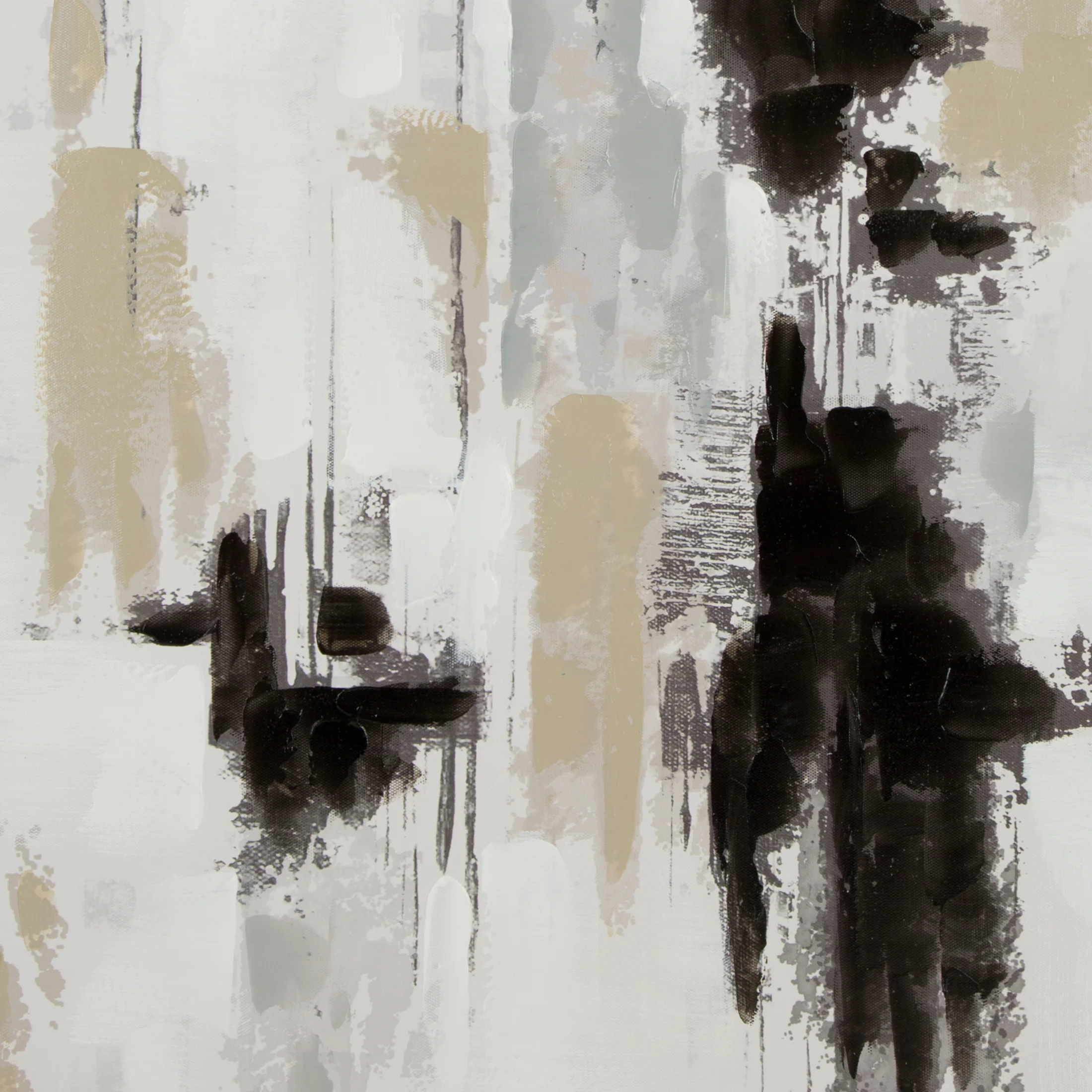 Obraz abstrakcja beżowo, czarny ręcznie malowany na płótnie 60x80 cm WONDERS