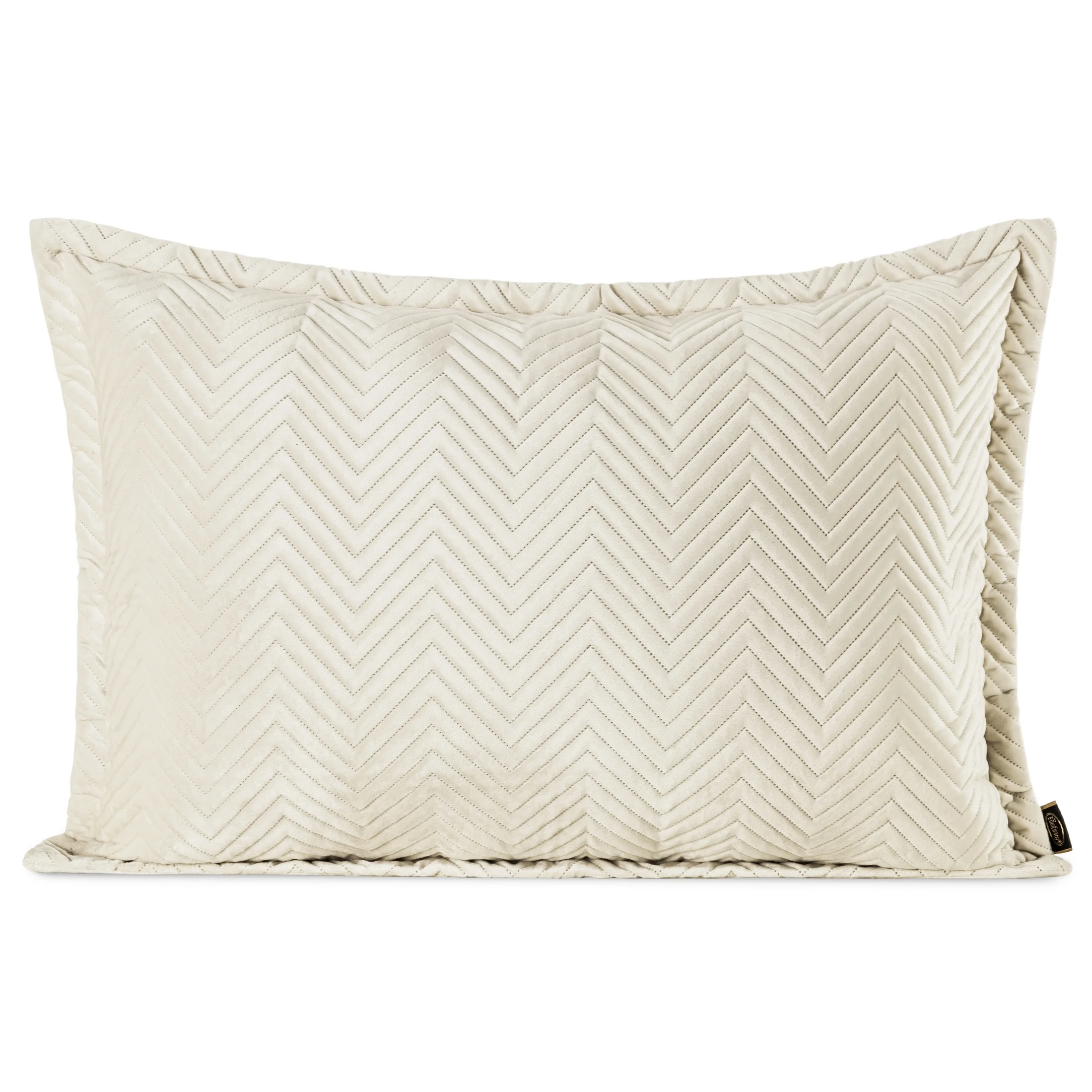 Poszewka na poduszkę 50x70 cm welwetowa, kremowa pikowana w jodełkę metodą hot press SOFIA Eurofirany Premium | eurofirany