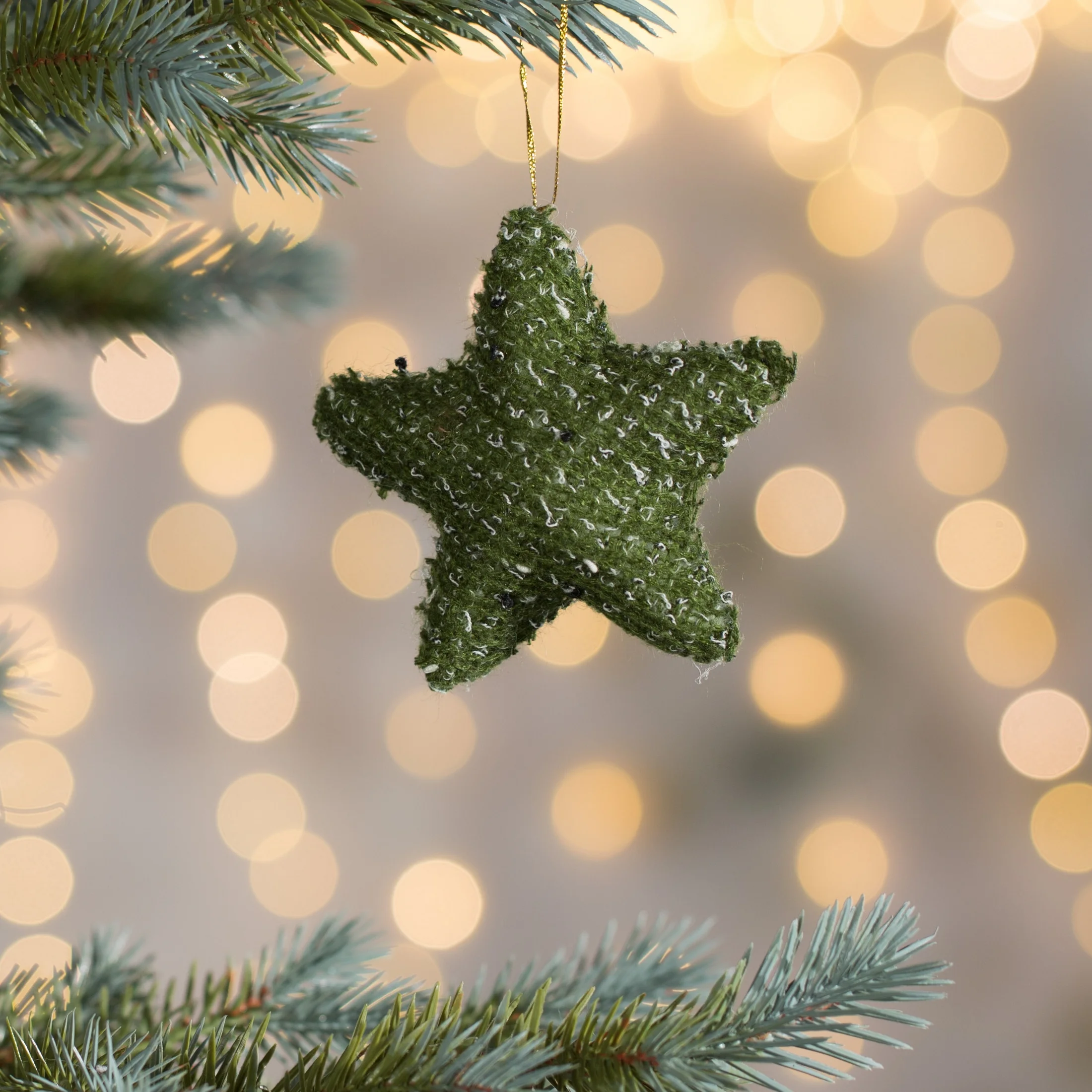 Ozdoba choinkowa IRIN gwiazdka z dzianiny w stylu eko | eurofirany