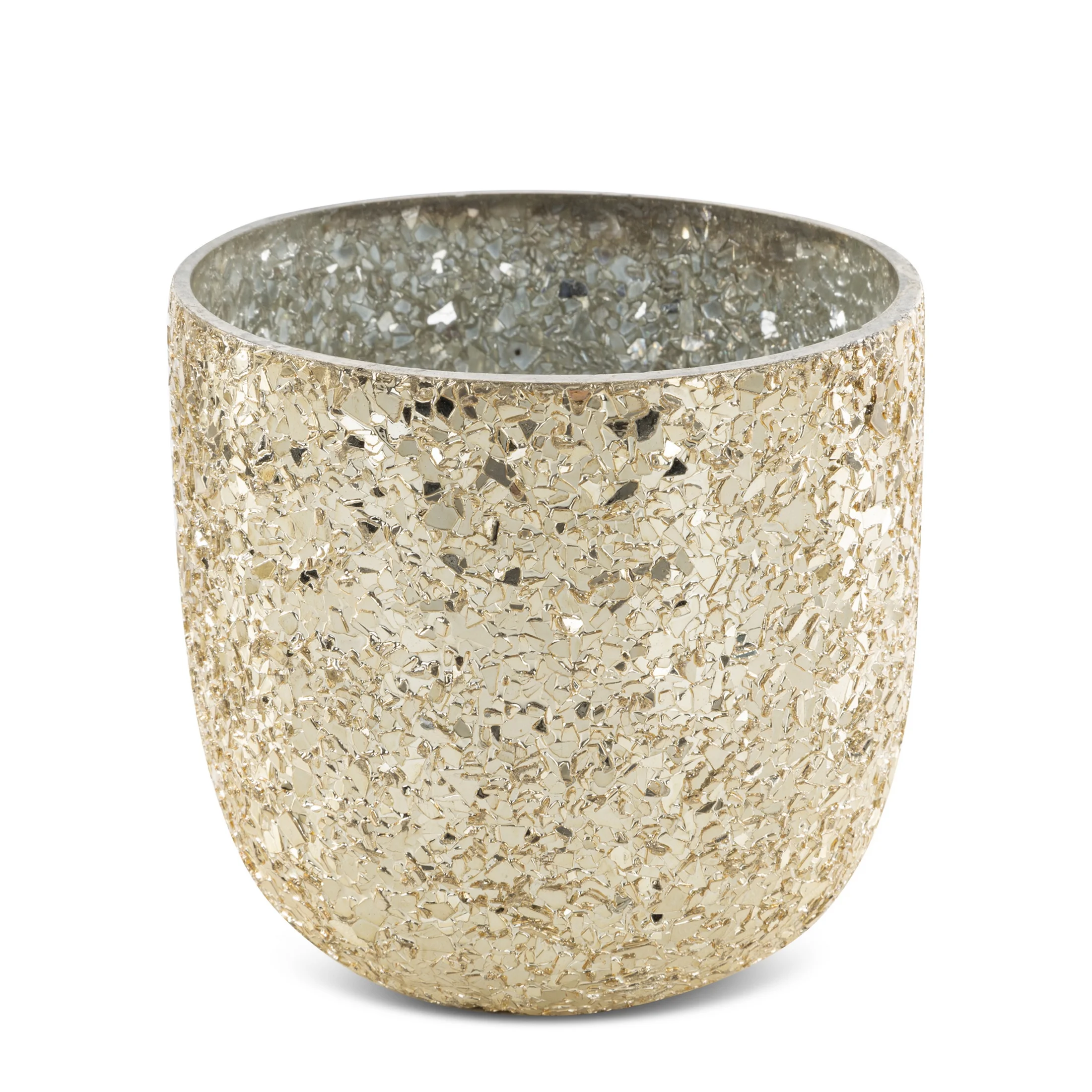 Świecznik dekoracyjny MELIA ze szkła artystycznego z efektem popękanego szła | eurofirany