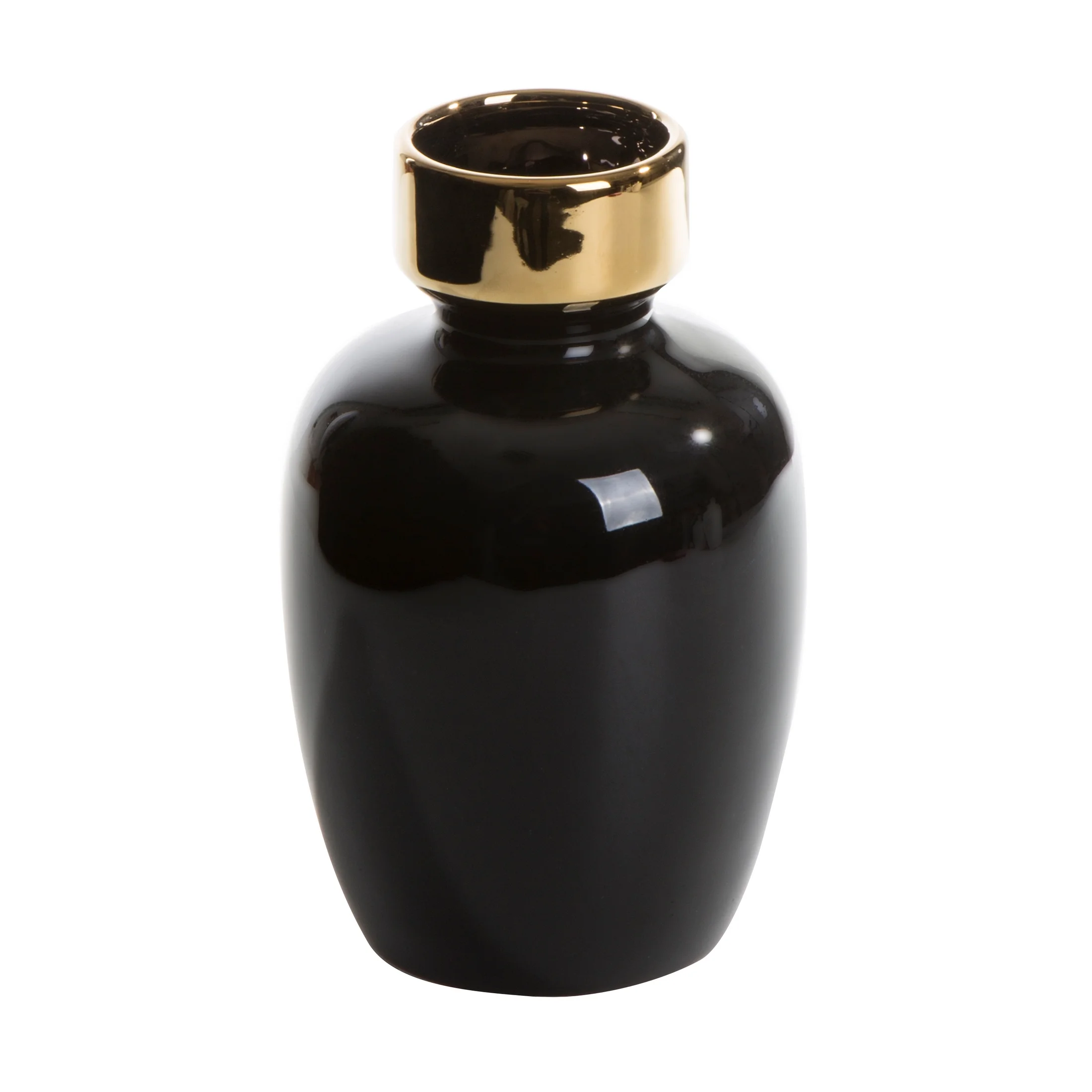 Wazon ceramiczny czarno-złoty | eurofirany