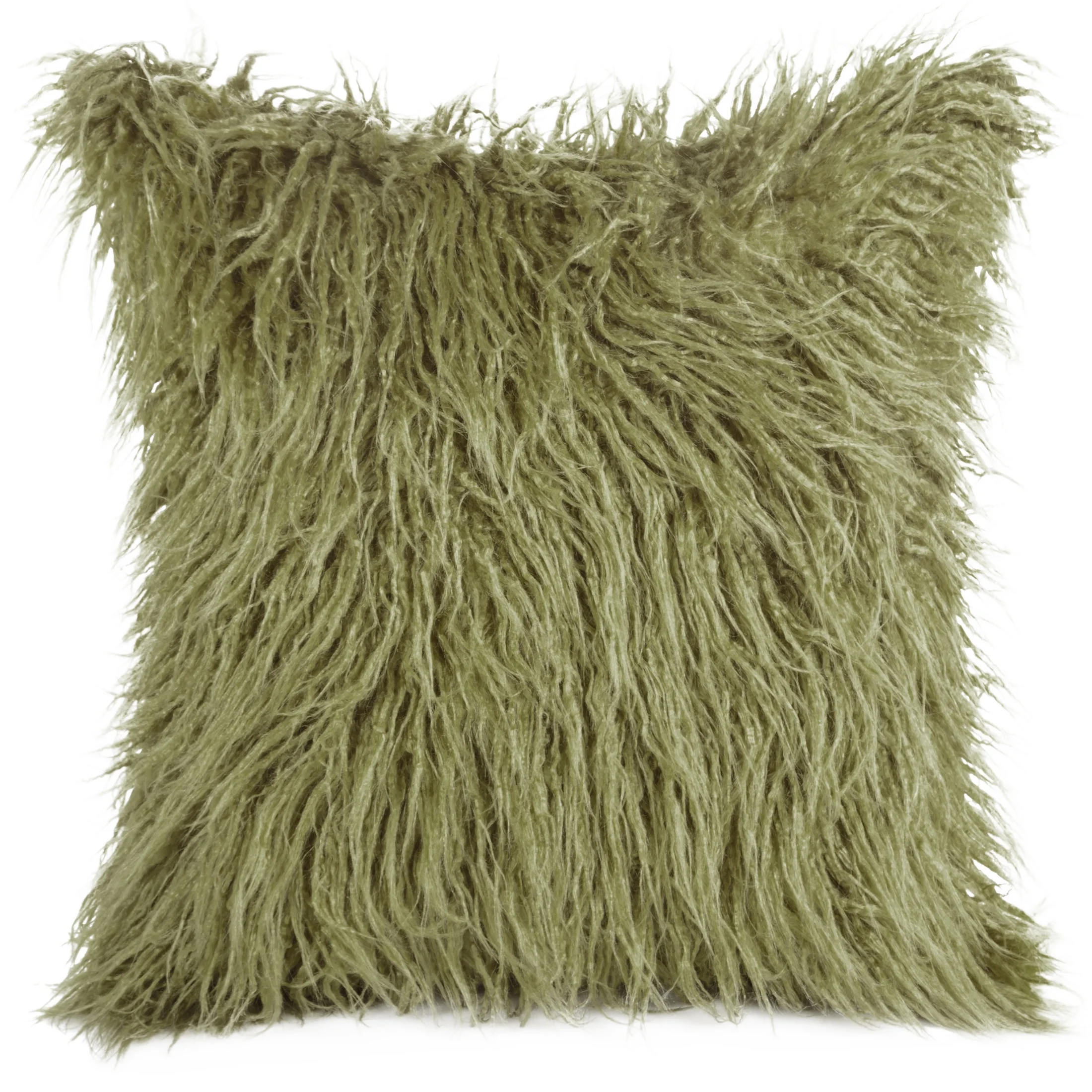 Poszewka na poduszkę 45x45 cm z miękkiego futerka oliwkowa ENYA | 