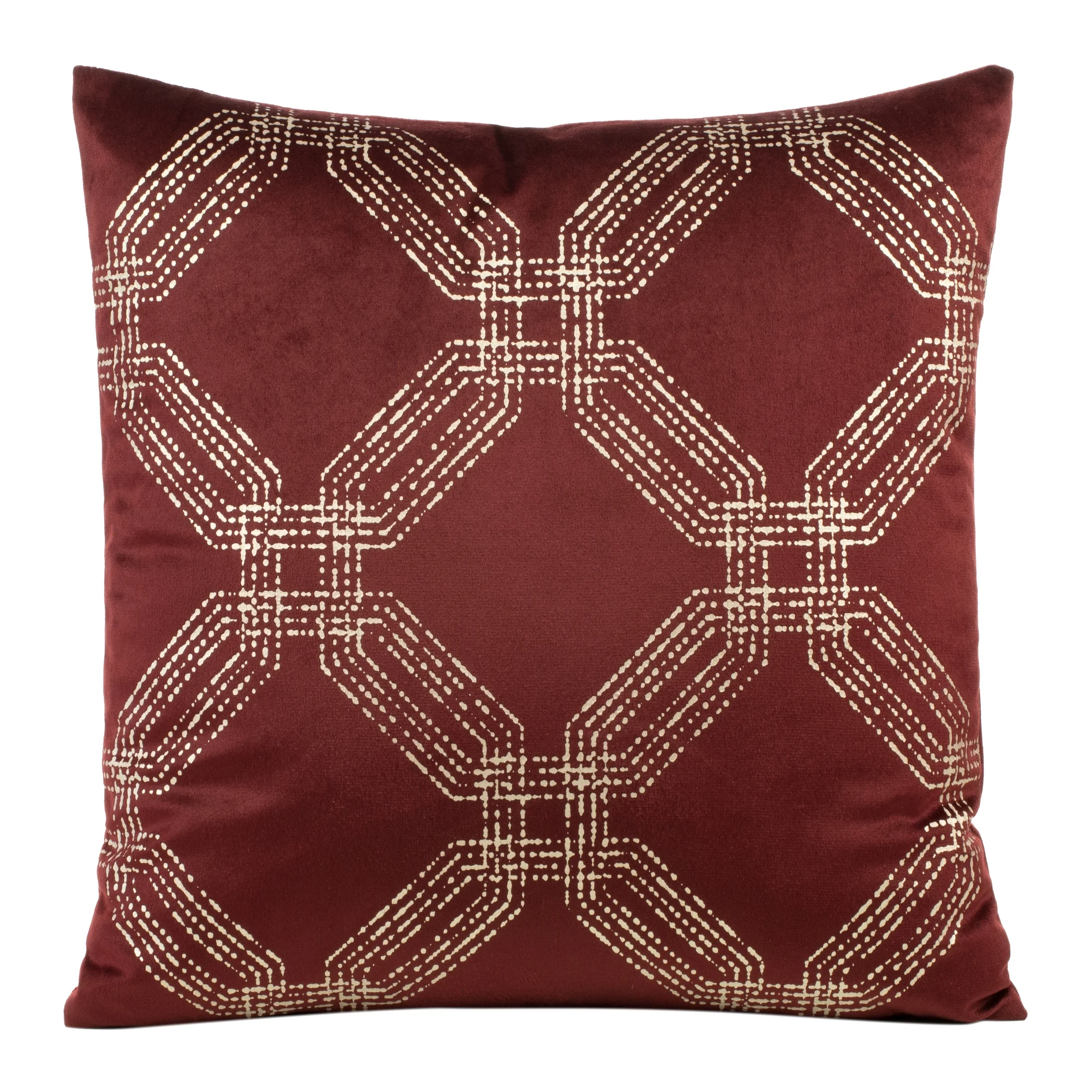 Poszewka na poduszkę 45x45 cm welwetowa kolor bordowy z błyszczącym nadrukiem BLINK 30 | eurofirany