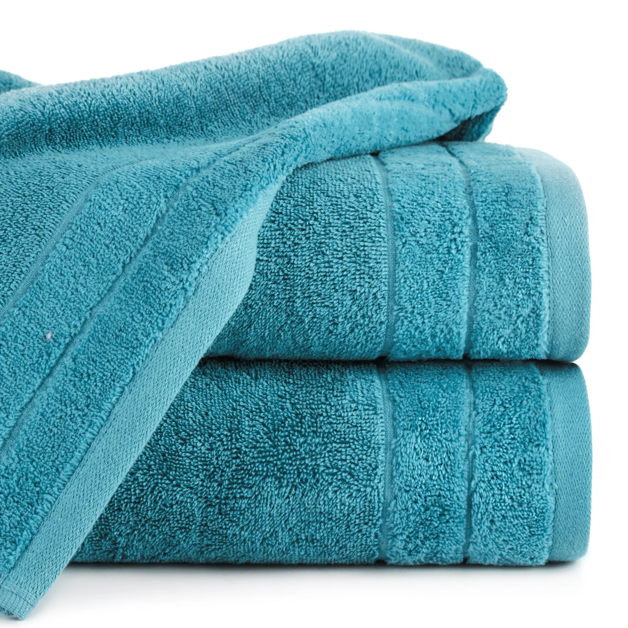 Ręcznik kąpielowy 70x140 cm bawełniany kolor jasno turkusowy z welwetową bordiurą 500 g/m2 DAMLA