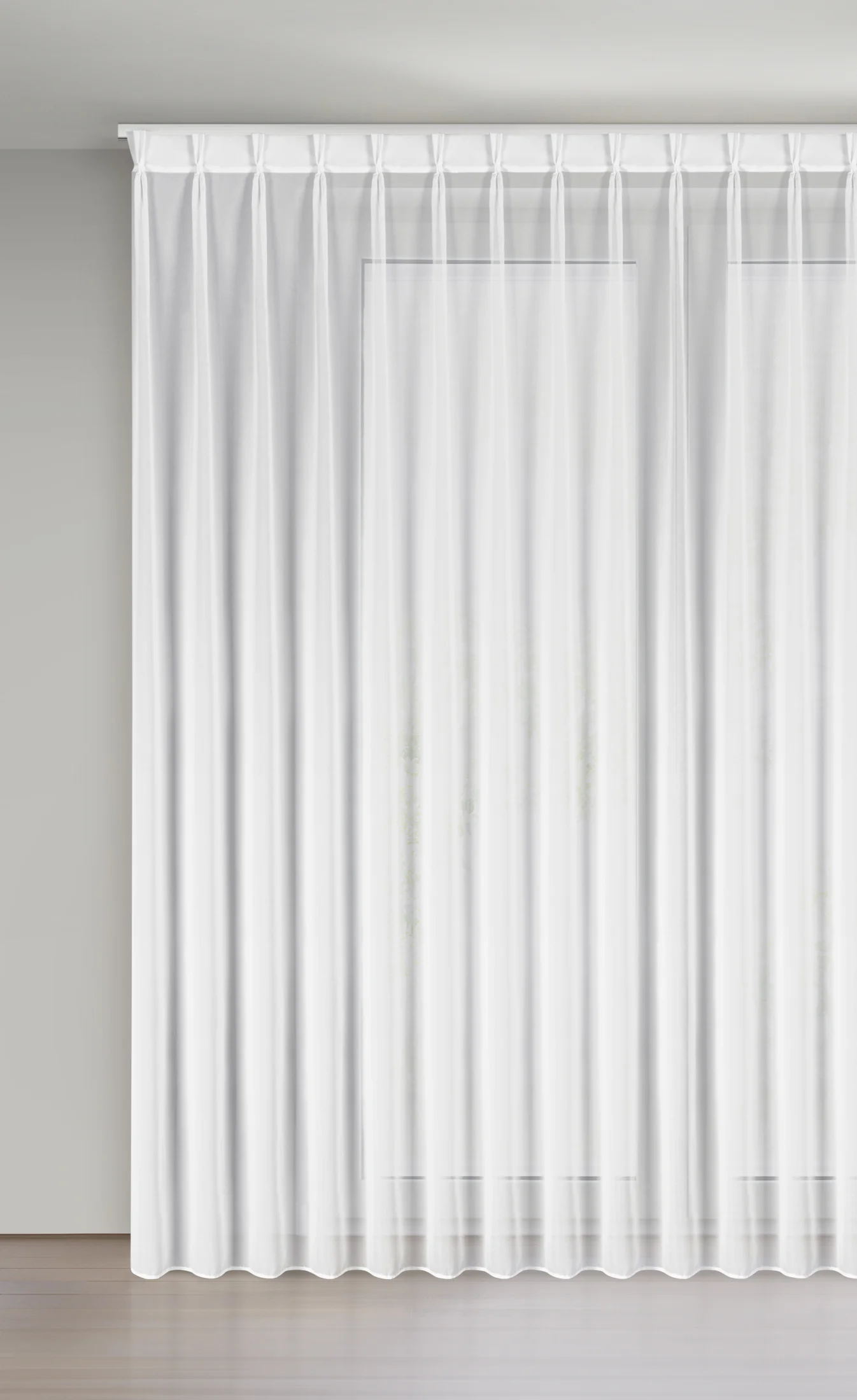 Firana biała z szyfonu 230x270 cm (wymiar podany na gotowo) z systemem flex - RUBY