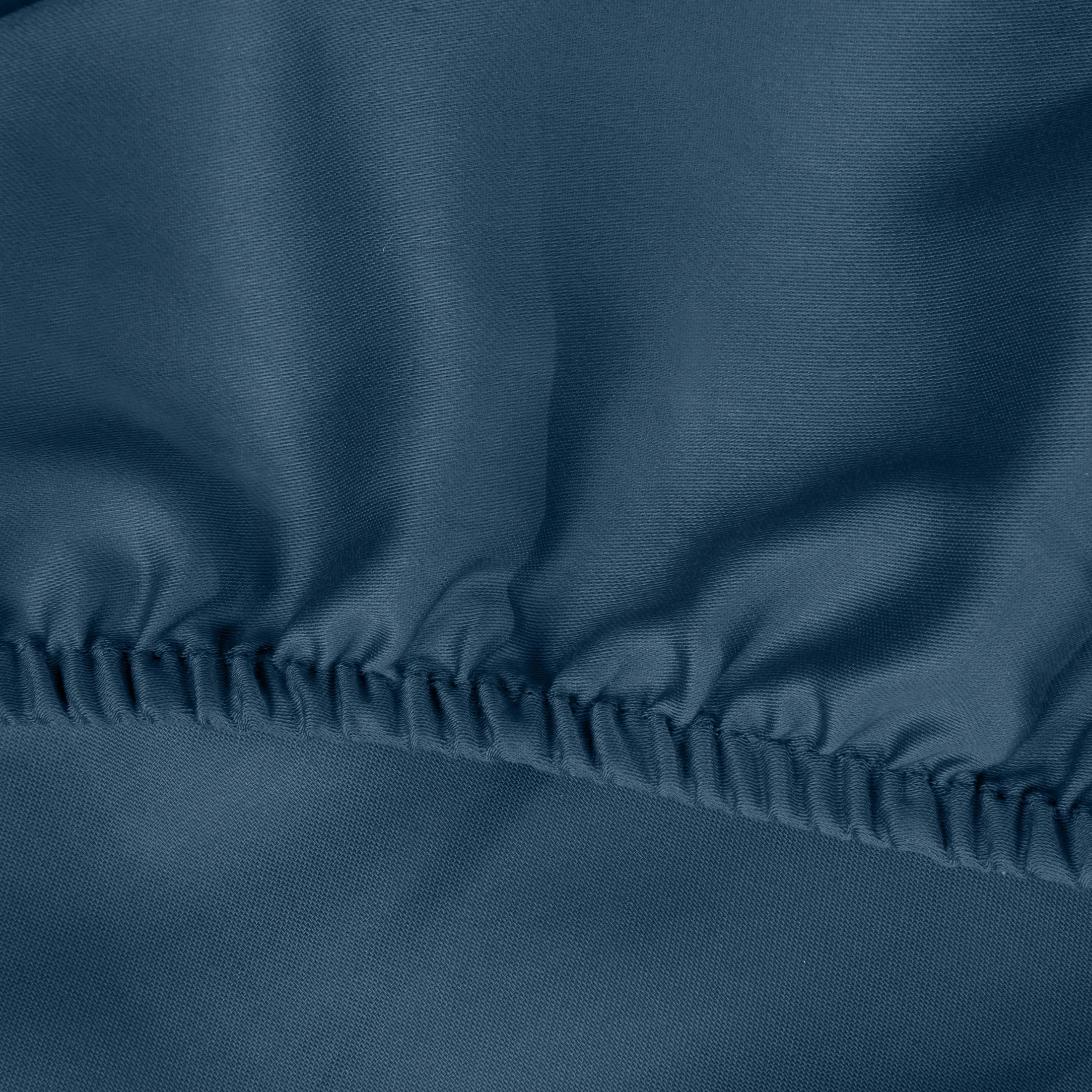 Prześcieradło z gumką 220x200 cm z satyny bawełnianej kolor granatowy 125 g/m2 DINA Diva Line