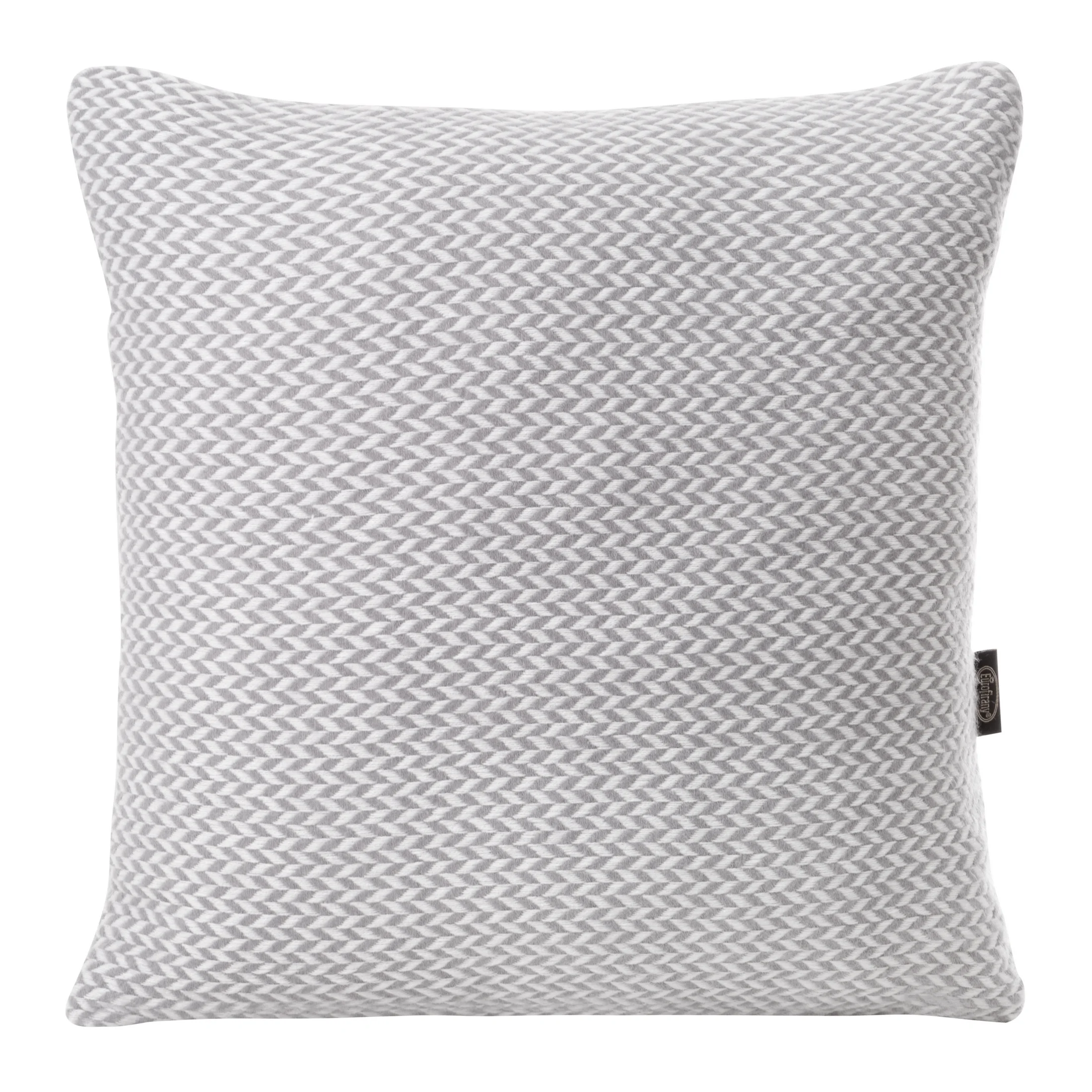 Poszewka na poduszkę 45x45 cm stalowo, biała z drobnym wzorem jodełki AKRYL 5 | 