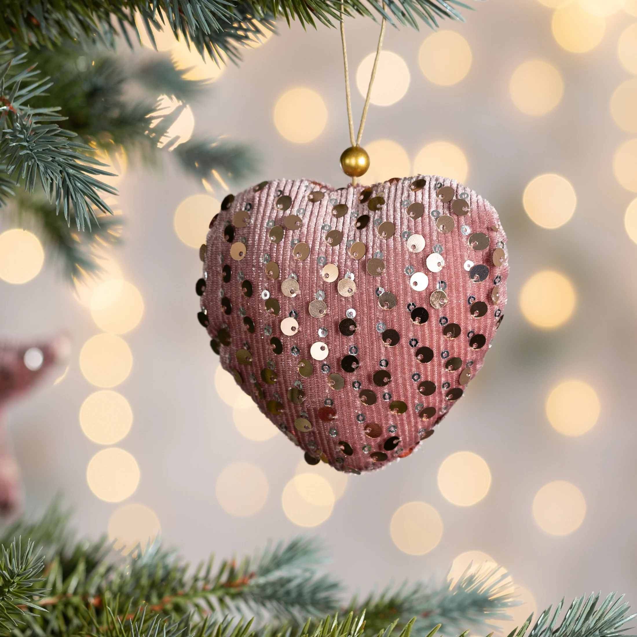 Ozdoba choinkowa SERCE z lśniącymi cekinami |