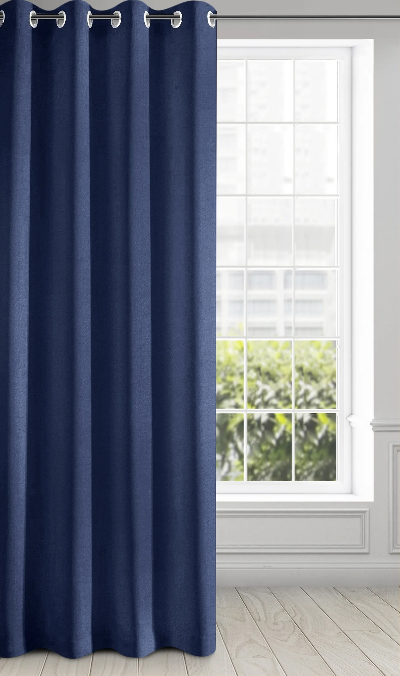 Zasłona granatowa, matowa 140x250 cm przelotka - TRIS