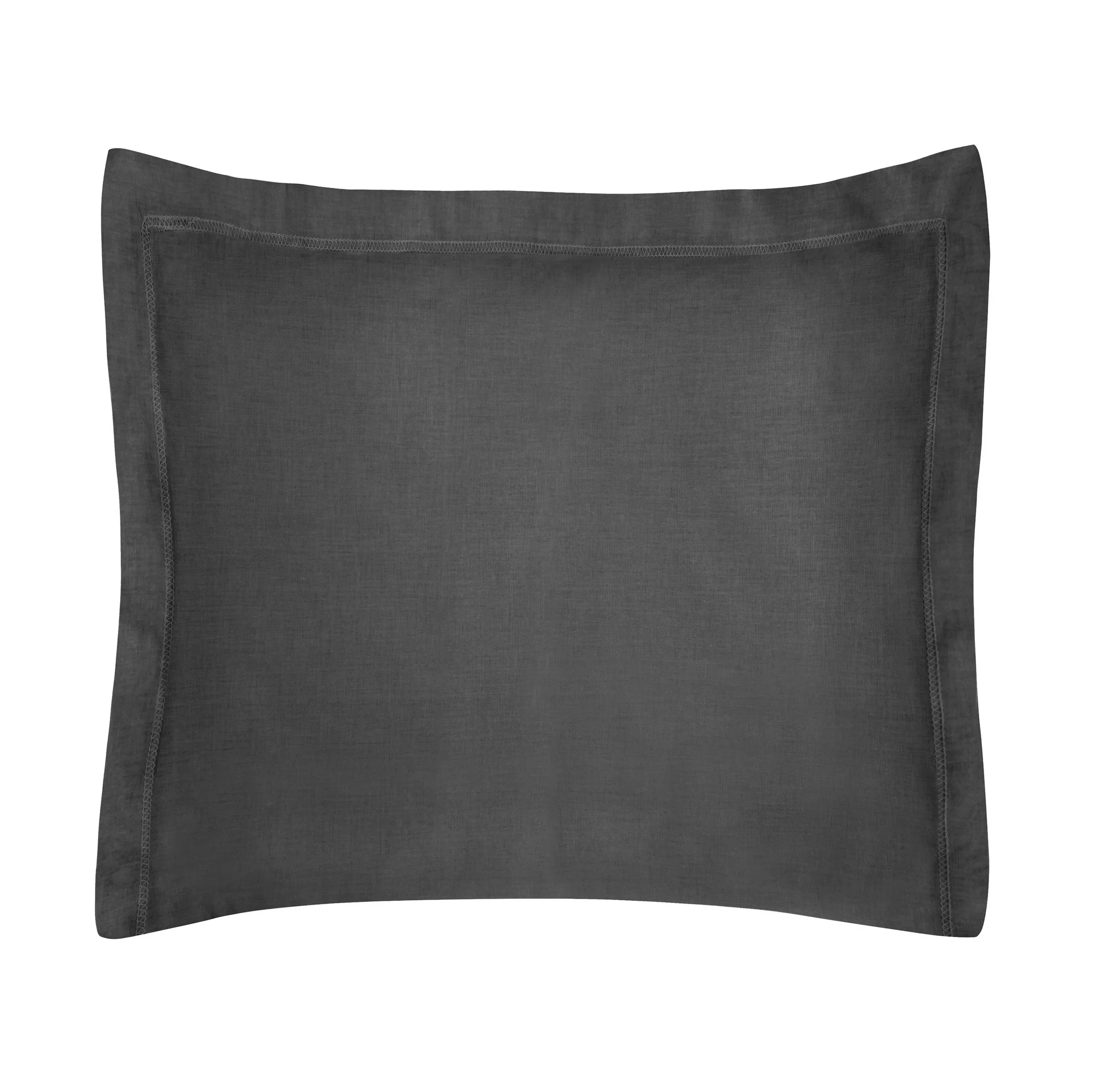 Poszewka na poduszkę 50x70 cm bawełniana czarna z satynowym połyskiem i ozdobną kantą NOVA COLOUR | eurofirany