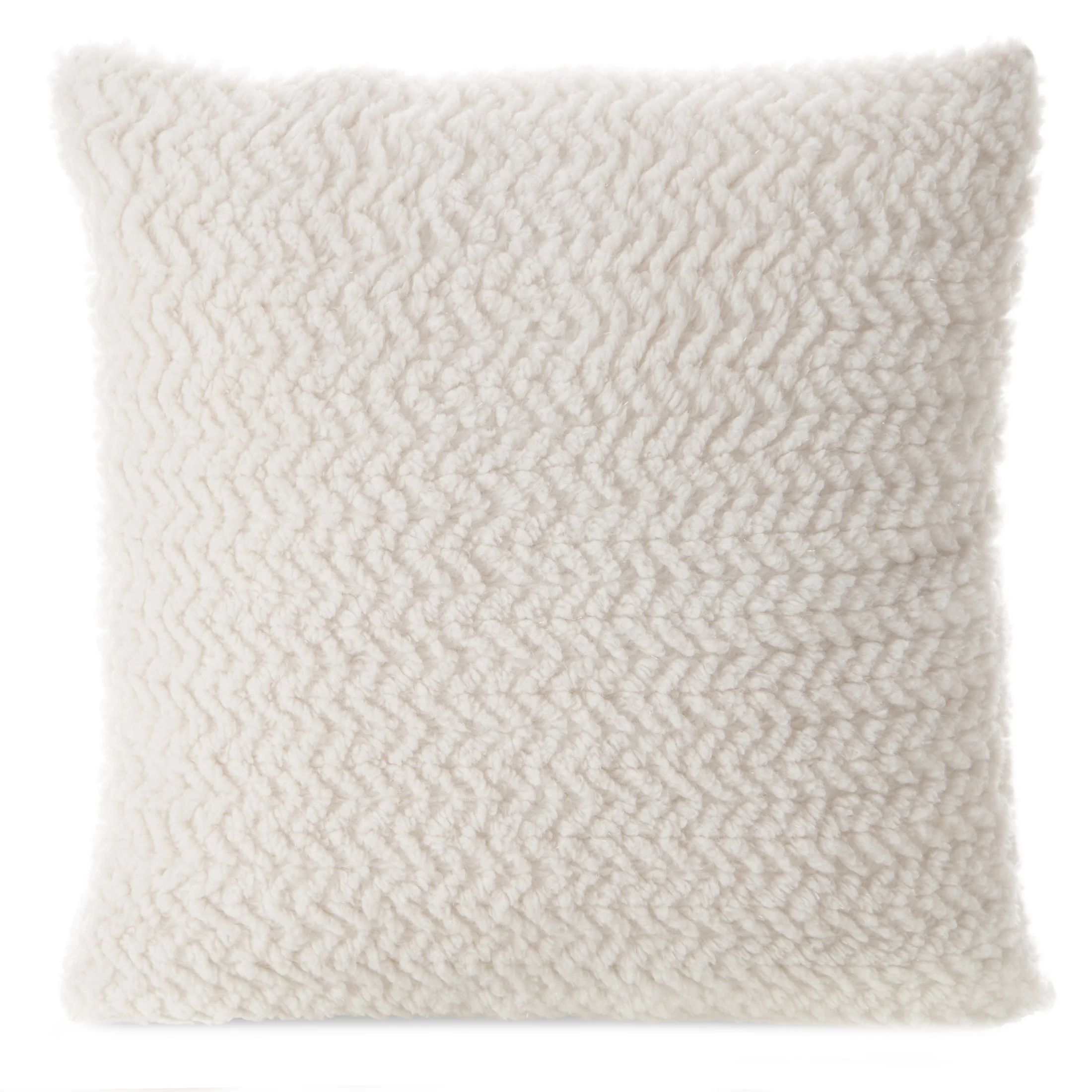 Poszewka na poduszkę 45x45 cm kremowa z miękkiej tkaniny z dodatkiem błyszczącej nici LARIS | eurofirany