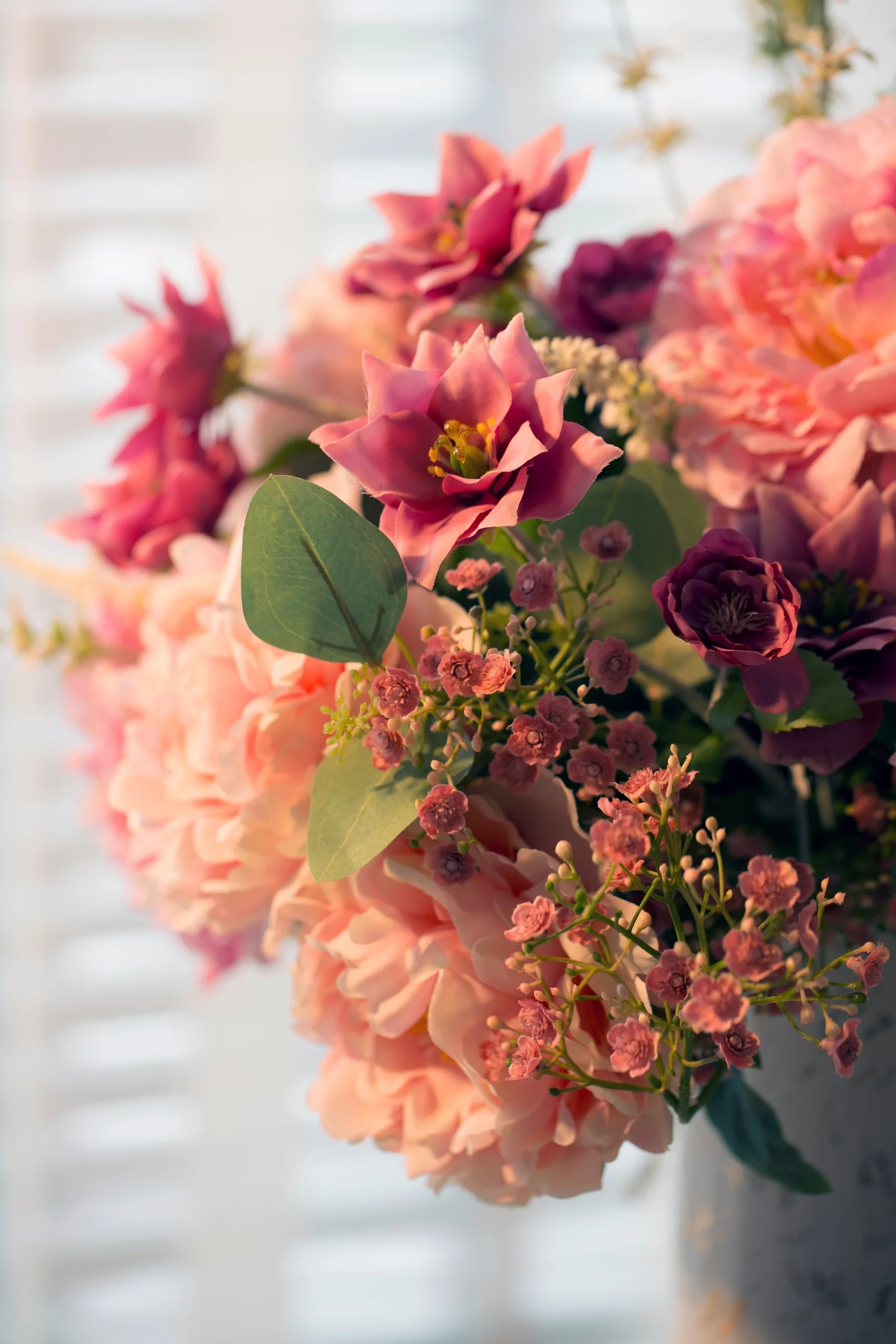 Kwiat sztuczny piwonii różowy 78 cm