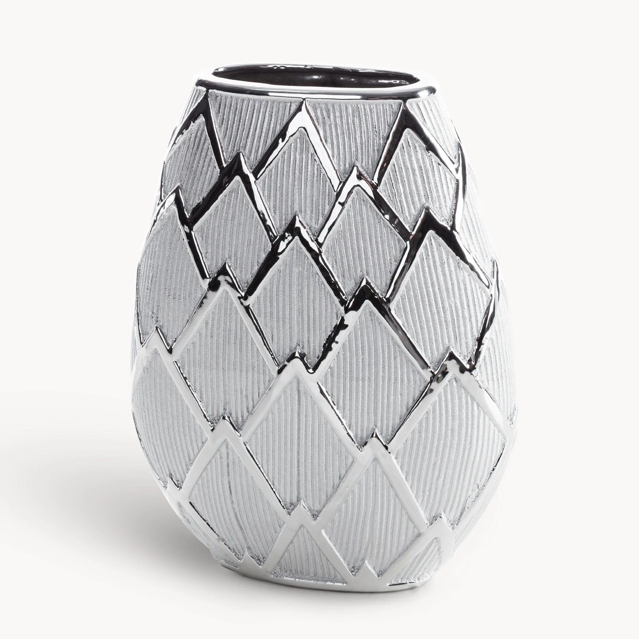 Wazon dekoracyjny SAELA z lśniącym geometrycznym wzorem | eurofirany