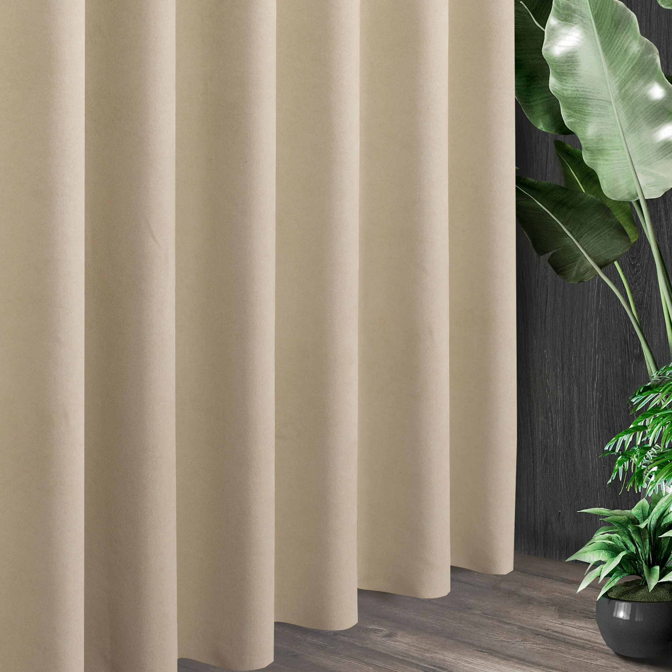 Tkanina zasłonowa o miękkiej, welurowej strukturze