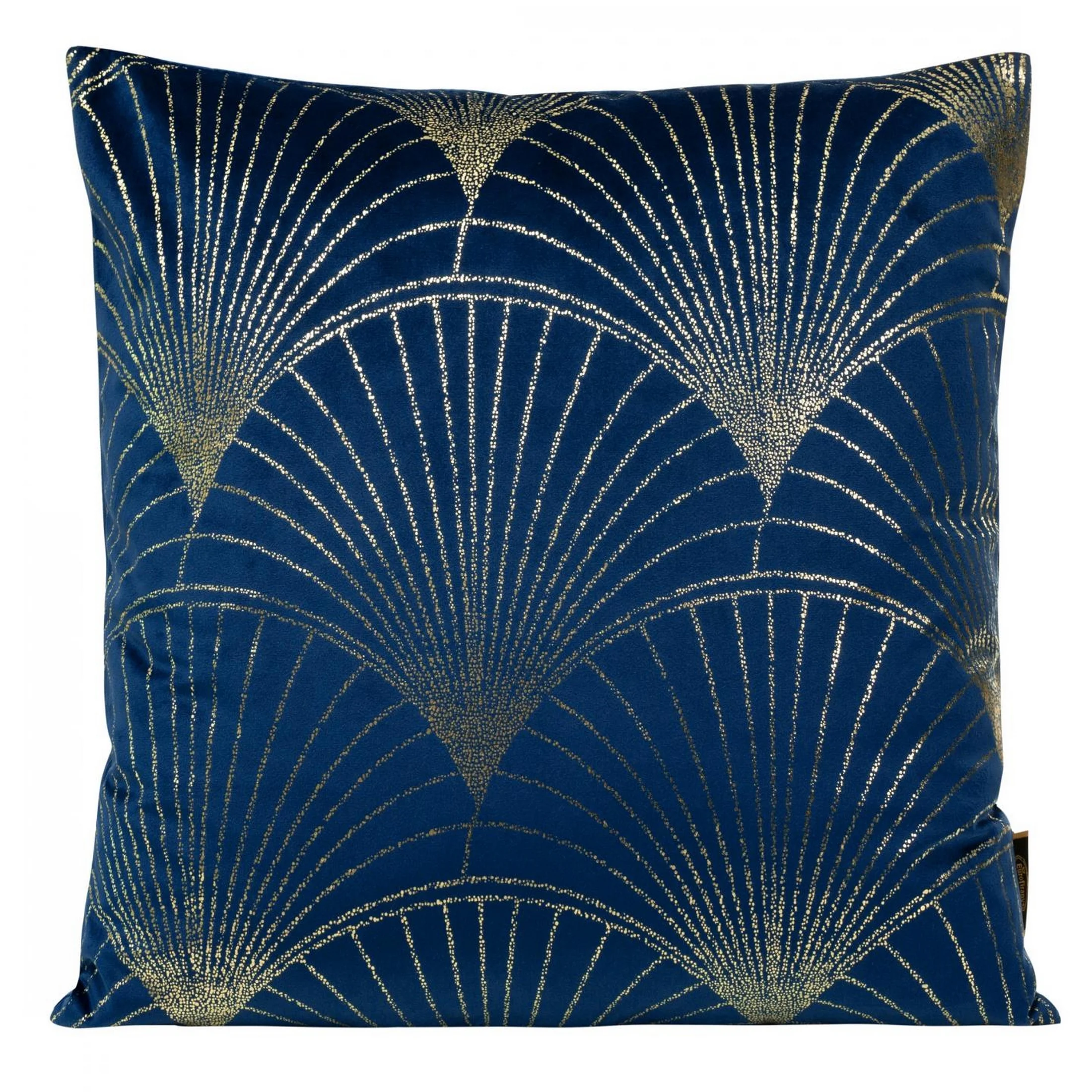 Poszewka na poduszkę 45x45 cm welwetowa kolor granatowy ze złotym nadrukiem BLINK 21 | eurofirany