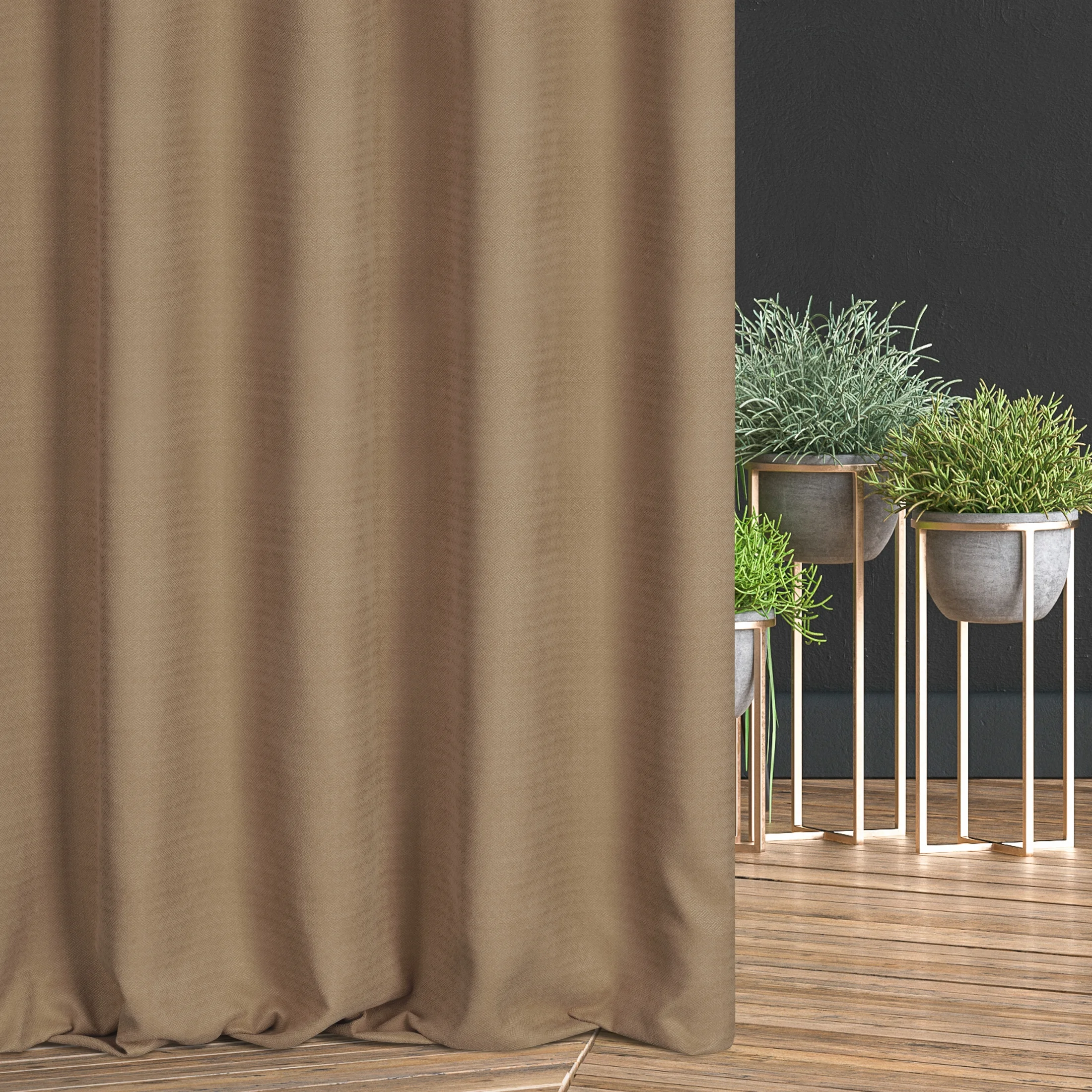 Tkanina zasłonowa, miękka z wytłaczanym geometrycznym wzorem, dwustronna