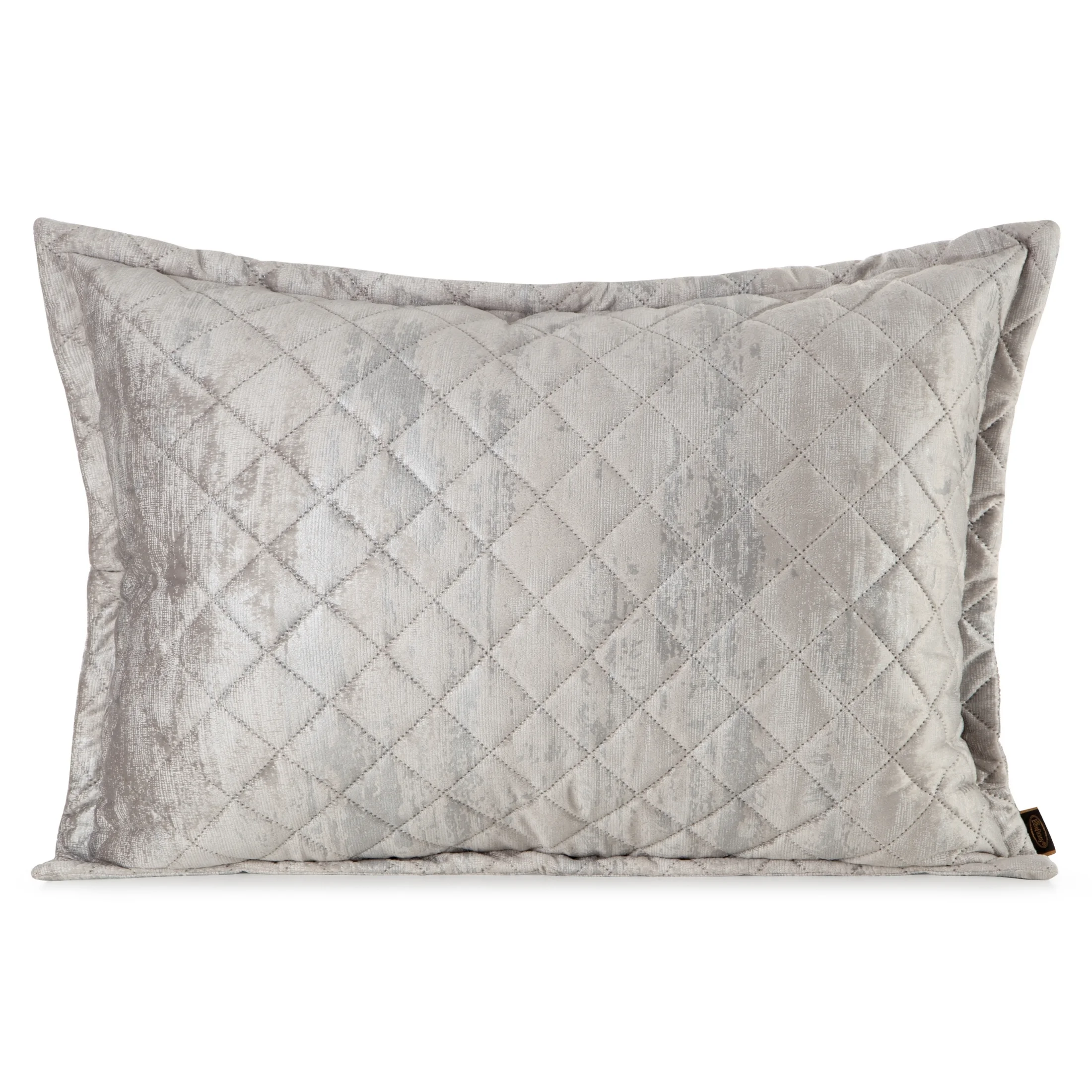 Poszewka na poduszkę 50x70 cm welwetowa beżowa, pikowana metoda hot press zdobiona błyszczącym przecieranym nadrukiem BLINK 43 Eurofirany Premium | eurofirany