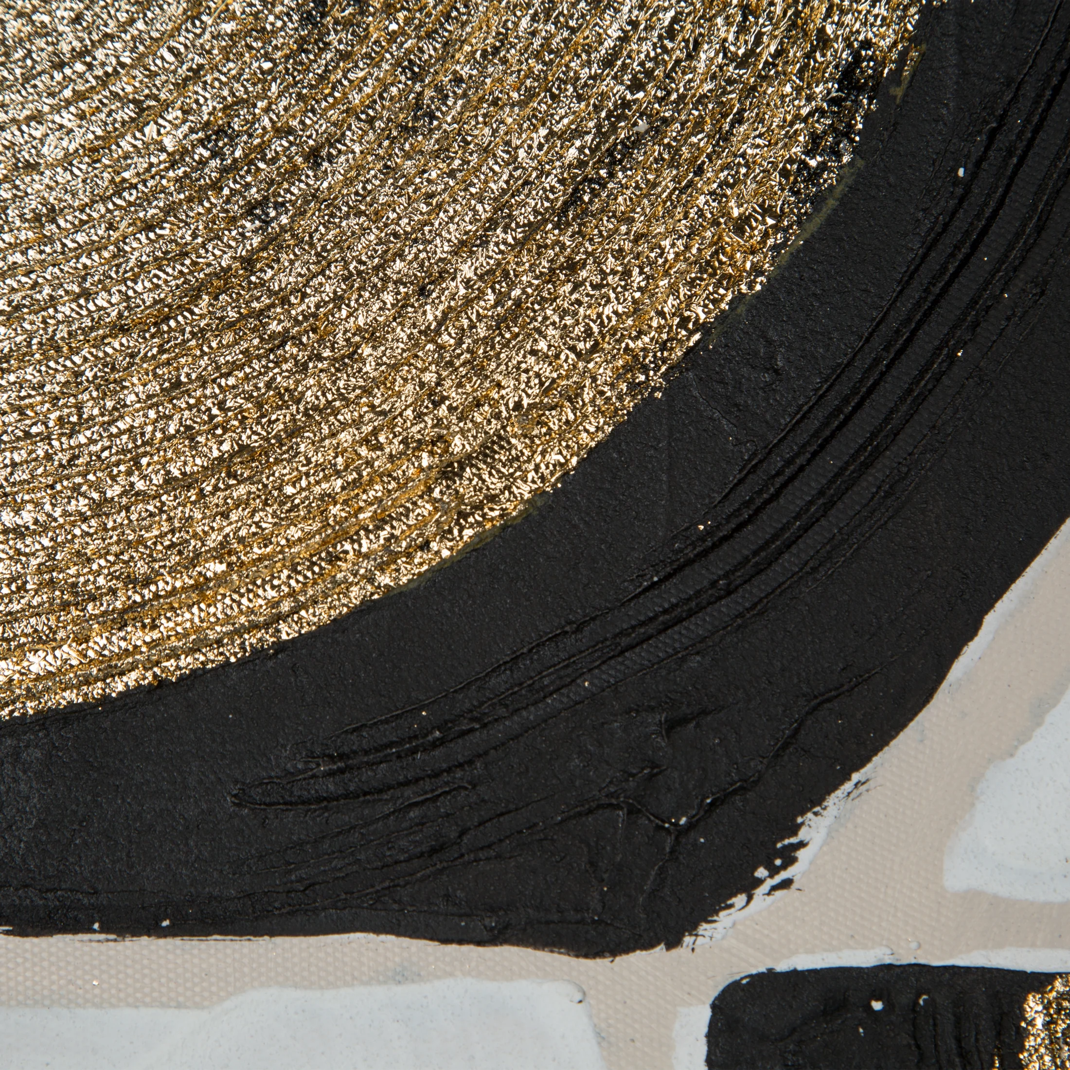 Obraz abstrakcja biało, czarny ręcznie malowany na płótnie z błyszczącymi elementami 80x100 cm