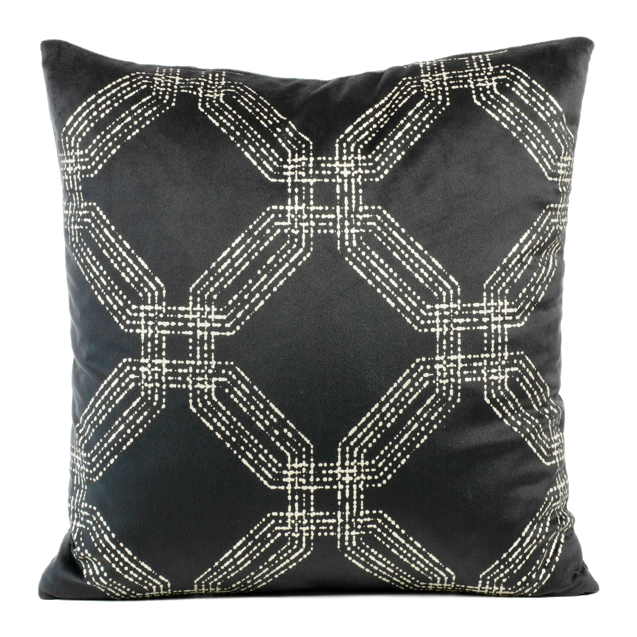 Poszewka na poduszkę 45x45 cm welwetowa kolor grafitowy z błyszczącym nadrukiem BLINK 30 | eurofirany