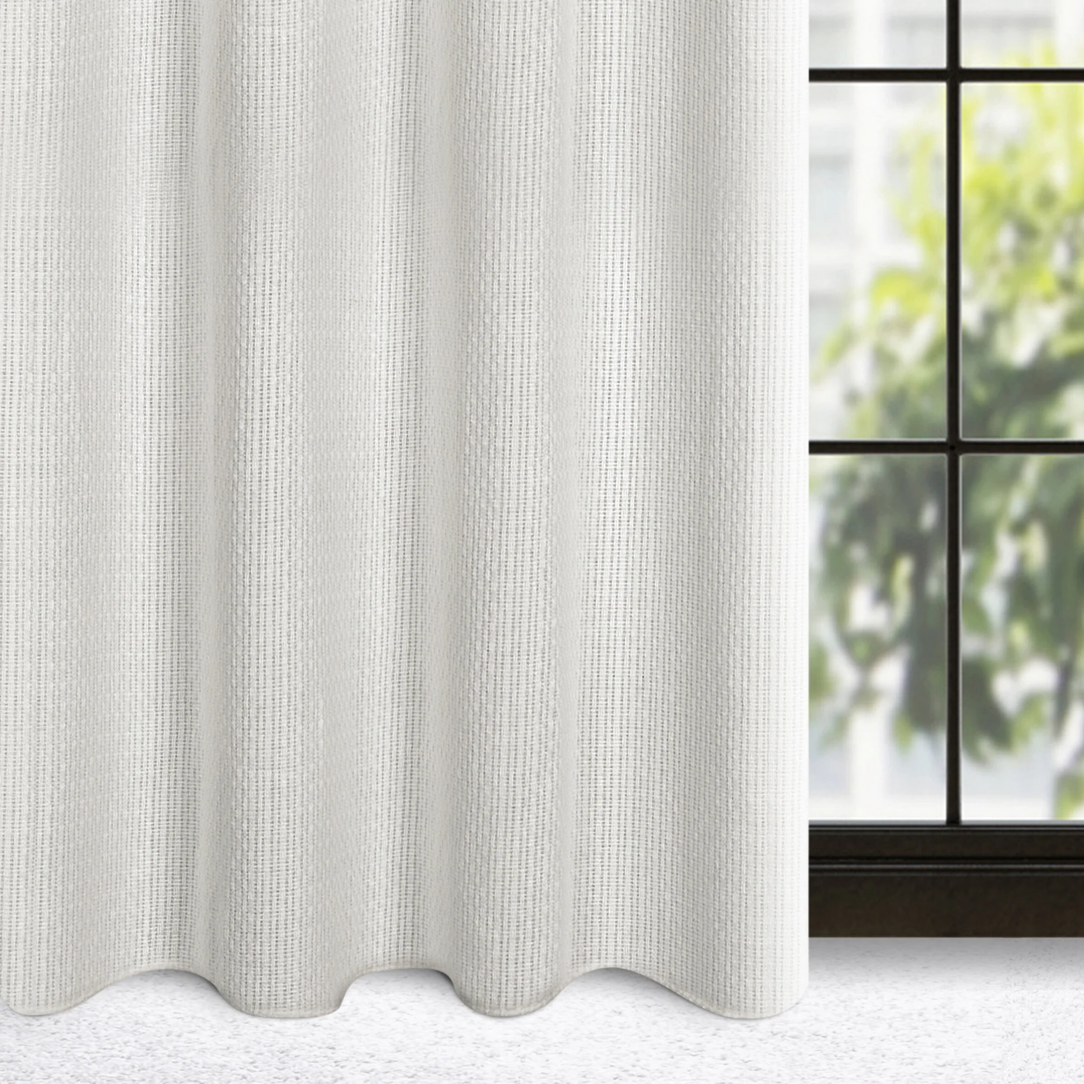 Zasłona biała w stylu eko 140x250 cm przelotka - MADISON | eurofirany