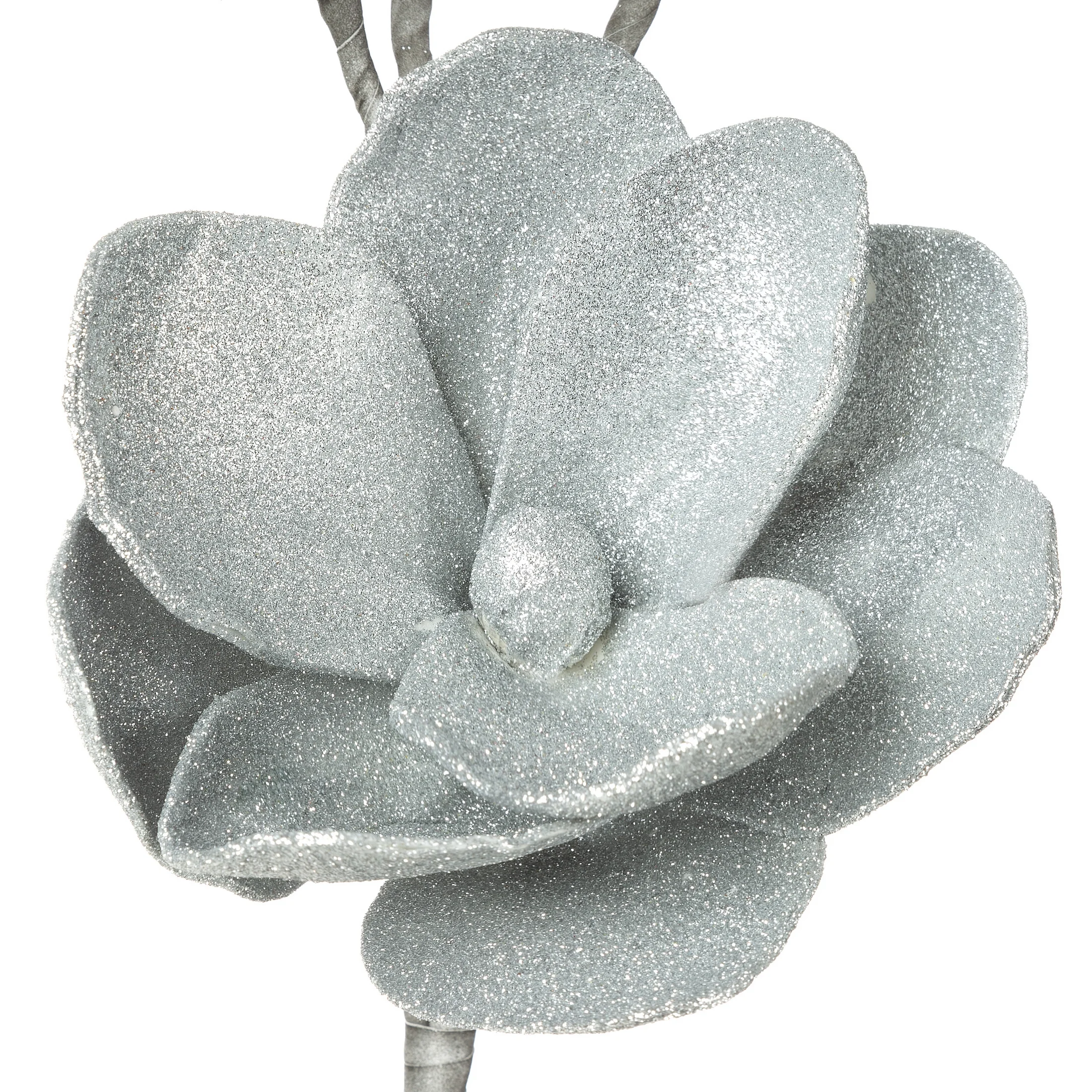 Kwiat sztuczny srebrny z pianki plastycznej 75 cm