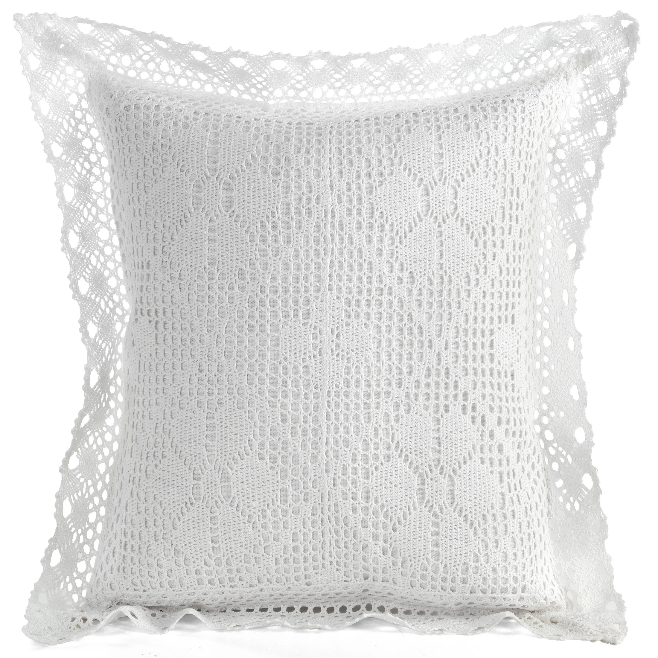 Poszewka na poduszkę 40x40 cm ażurowa biała w stylu boho MIRELLA | eurofirany