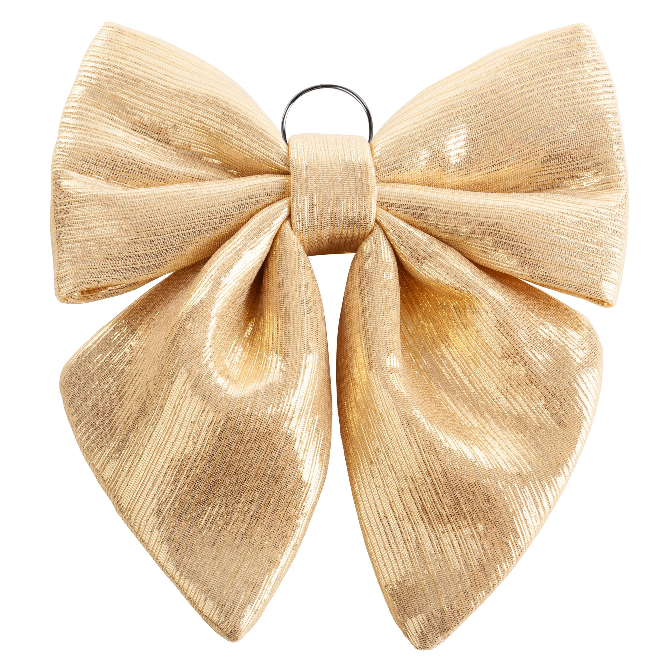 Świąteczna ozdoba w kształcie kokardy z błyszczącej welwetowej tkaniny | eurofirany