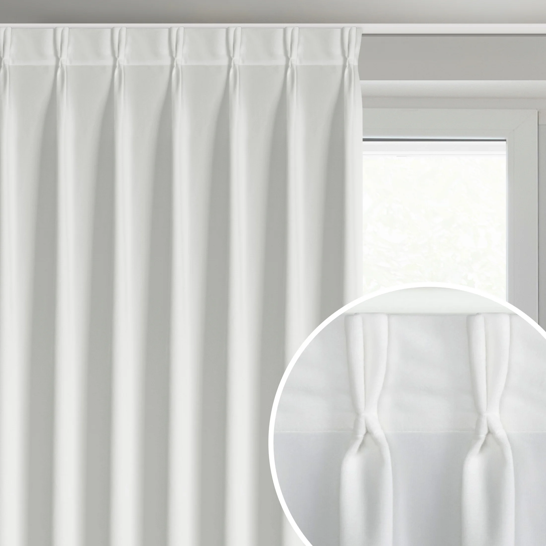 Zasłona biała z welwetowej tkaniny 80x270 cm (wymiar podany na gotowo) system flex - MELANIE | eurofirany