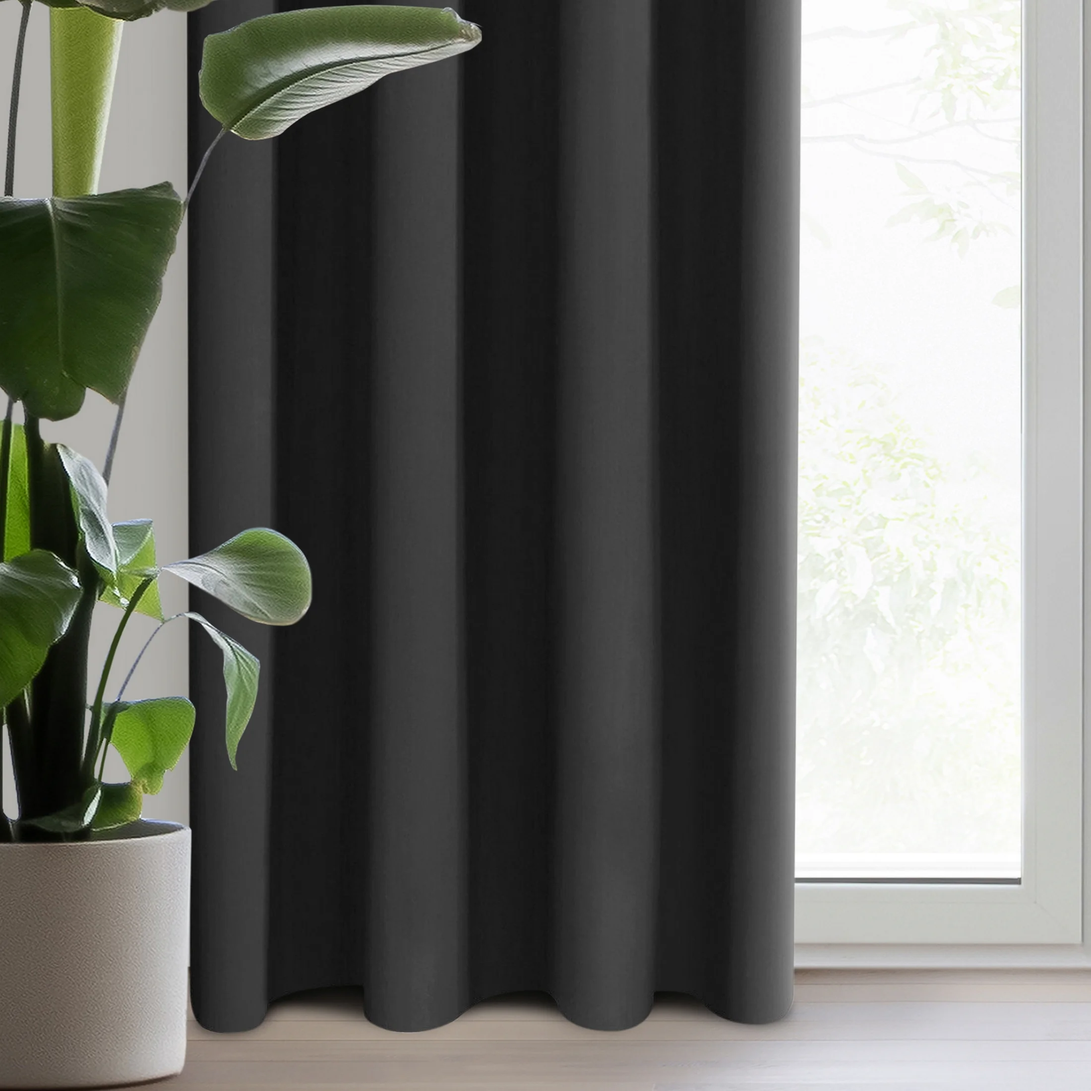 Zasłona czarna z gładkiej tkaniny zaciemniającej typu - BLACKOUT 135x250 cm przelotka - PARISA - Design 91 | eurofirany