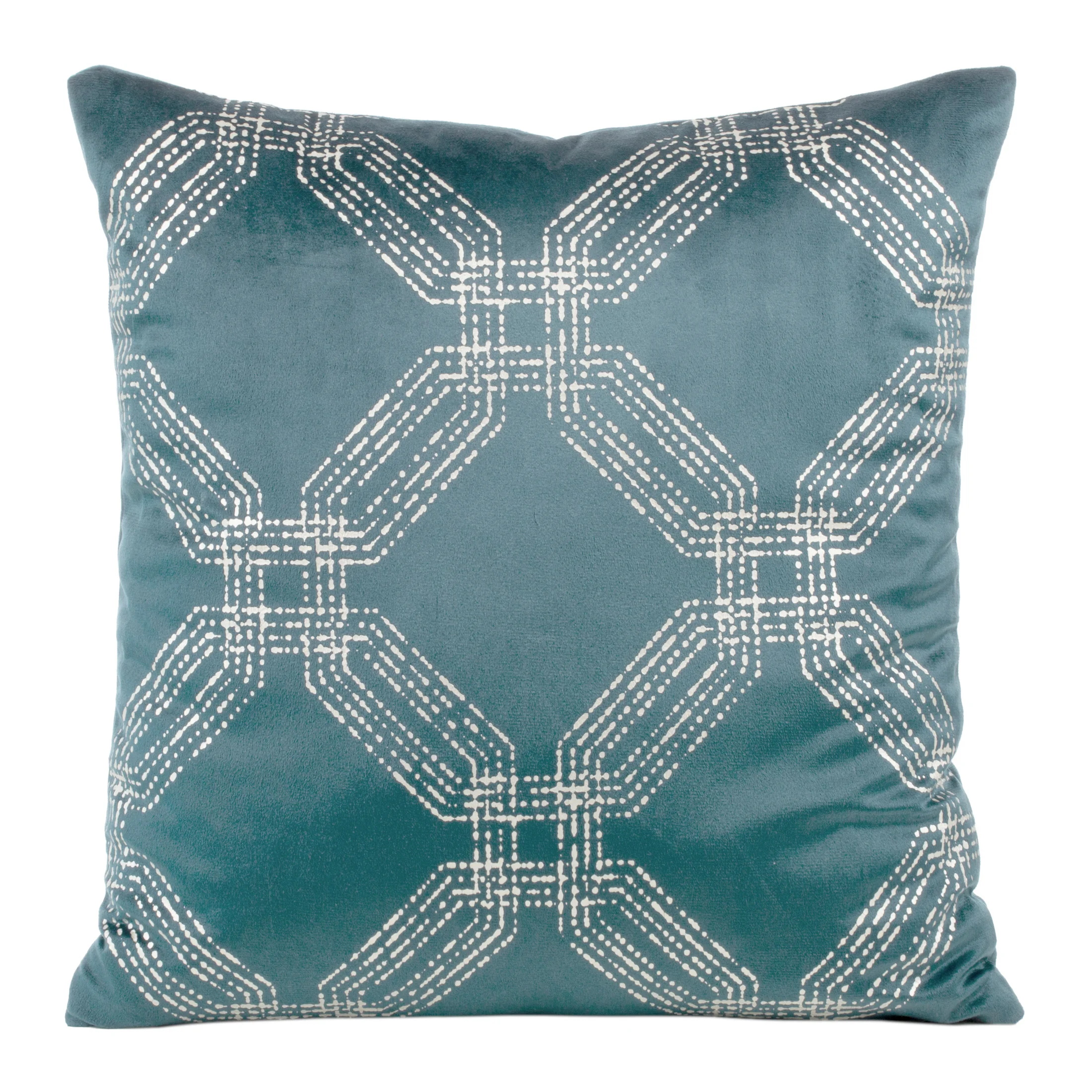 Poszewka na poduszkę 45x45 cm welwetowa kolor niebieski z błyszczącym nadrukiem BLINK 30 | eurofirany