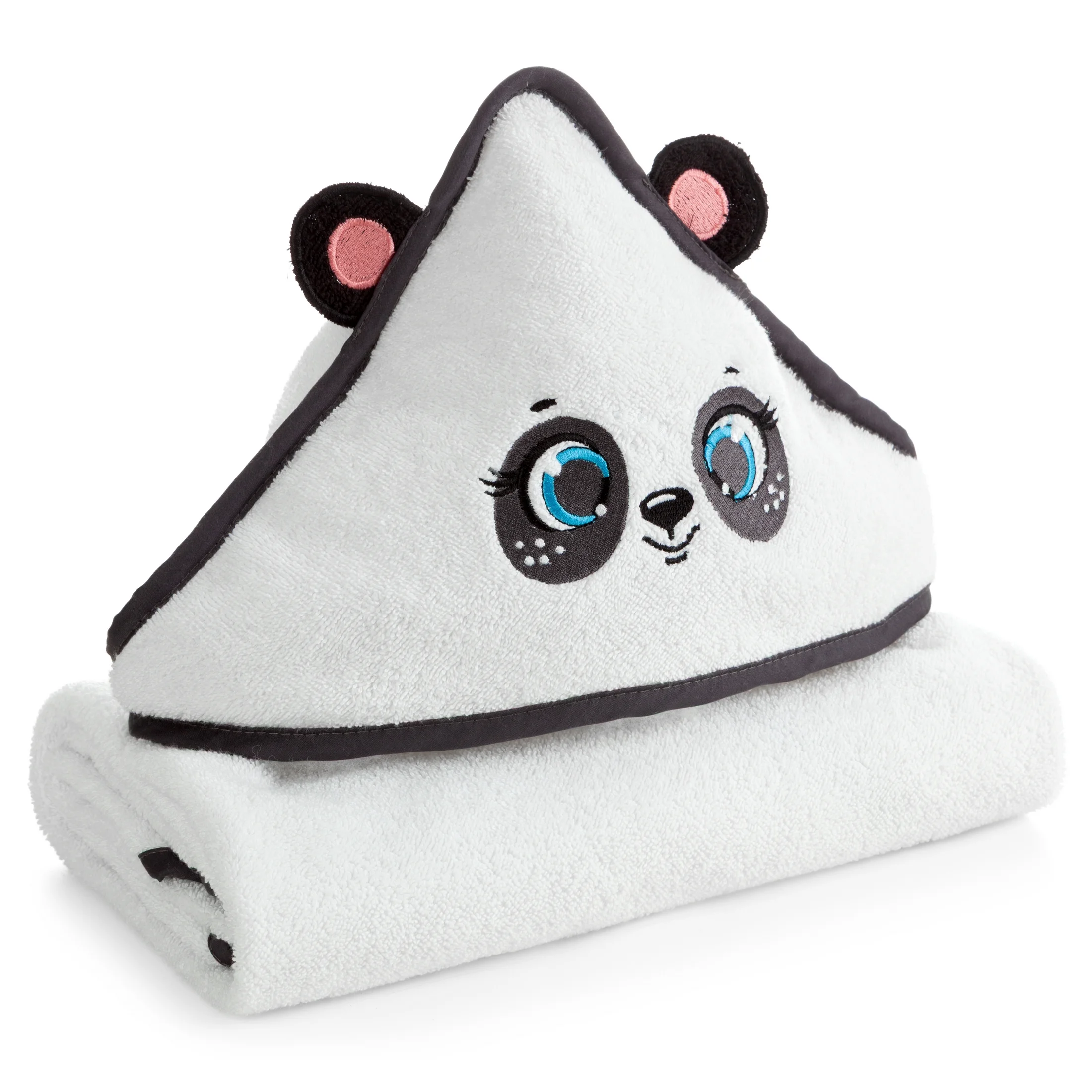 Ręcznik kąpielowy dziecięcy 100x100 cm bawełniany kolor biały z kapturem i aplikacją pandy 450 g/m2 BABY 73 Eurofirany