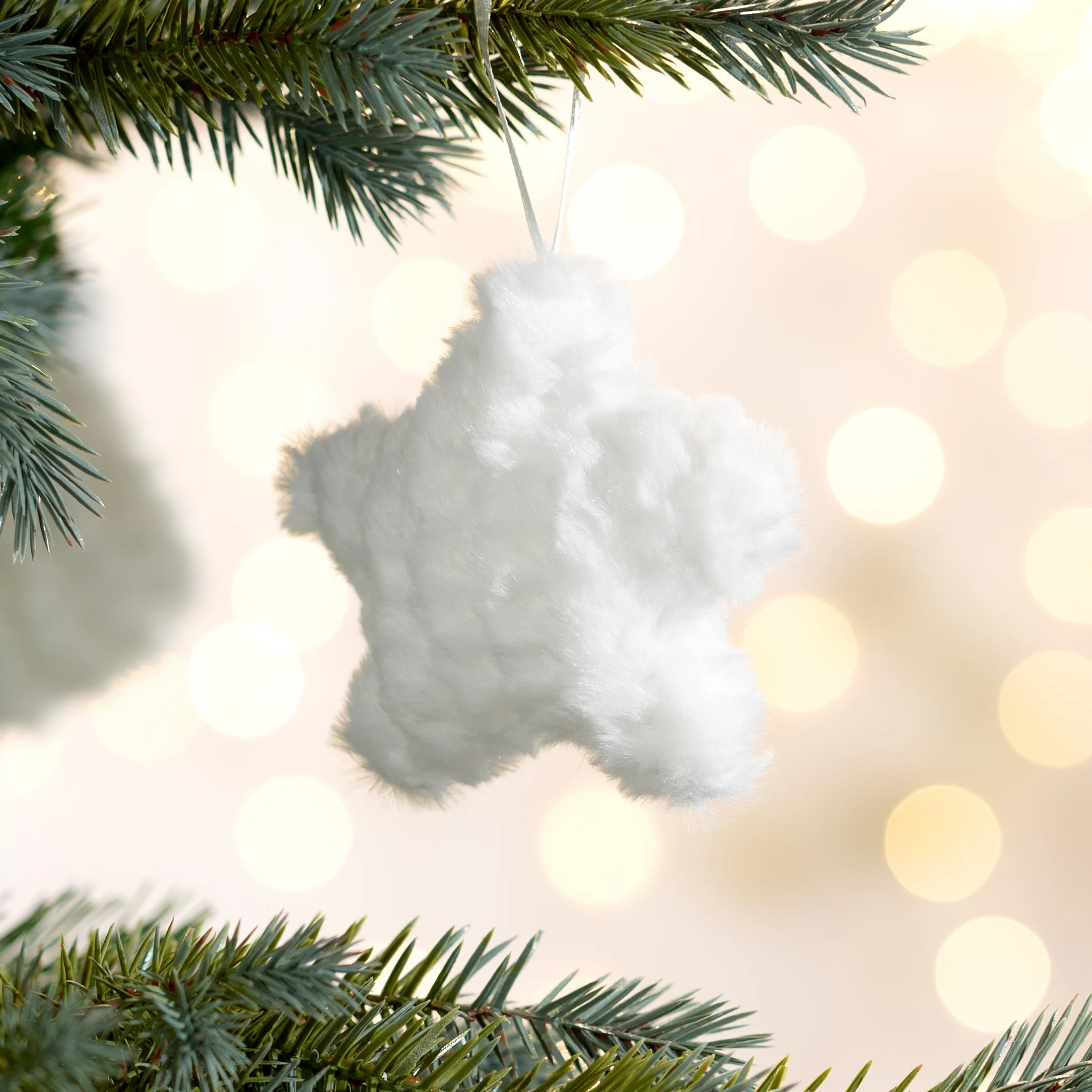 Ozdoba choinkowa GWIAZDA z futerka |