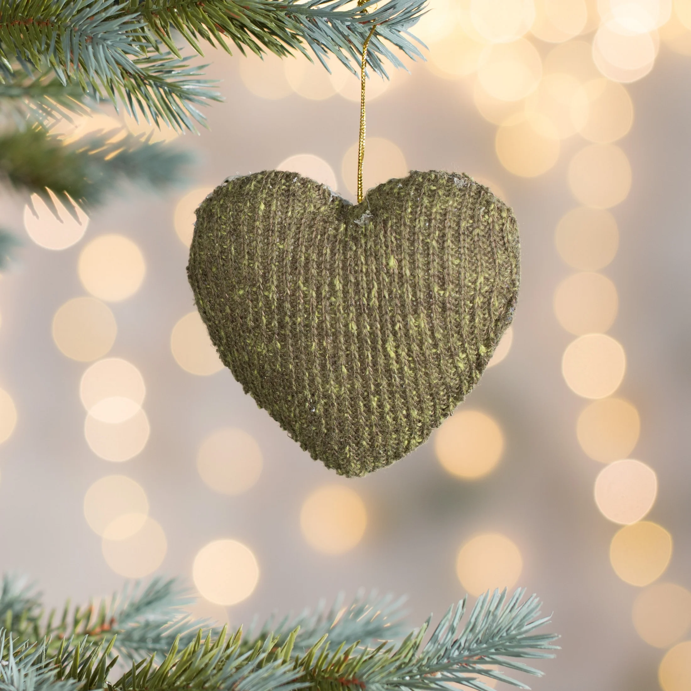Ozdoba choinkowa IRIN serce z dzianiny w stylu eko | eurofirany