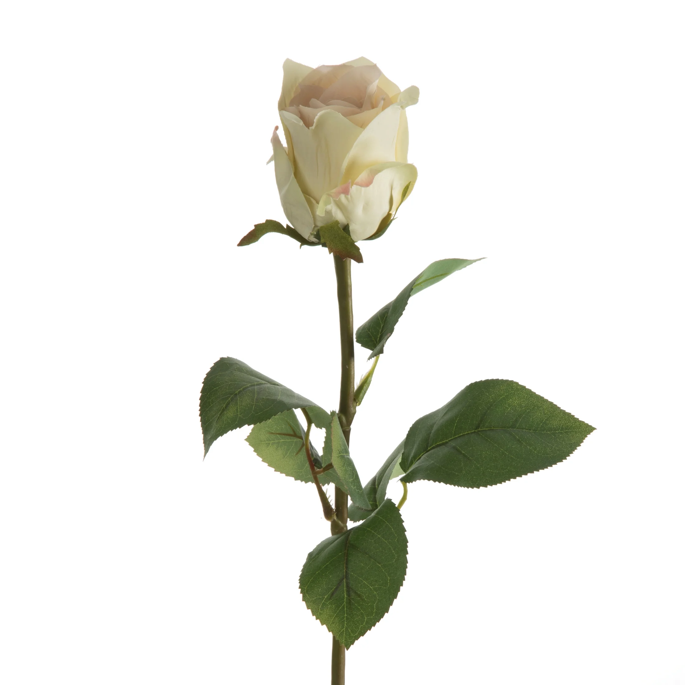 Kwiat sztuczny róża kremowo, jasnoróżowa 68 cm