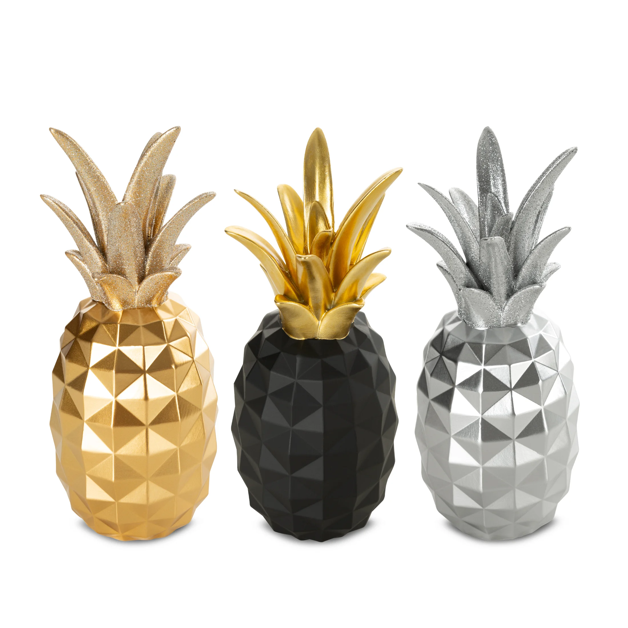 Figurka czarno-złota ananas średnica 10x25 cm ESTEL