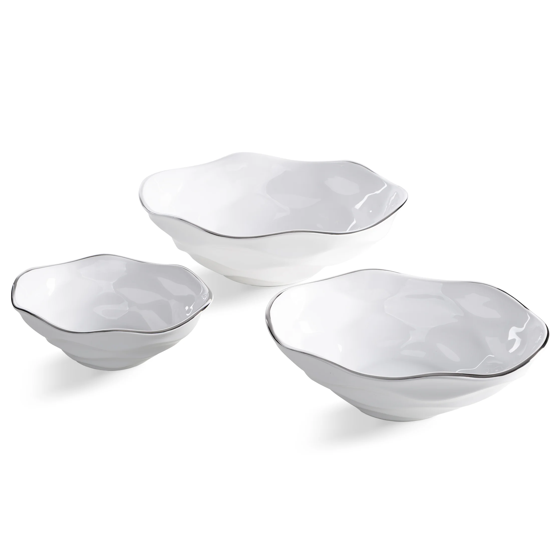 Misa dekoracyjna biało, srebrna 25x16x8 cm BONI