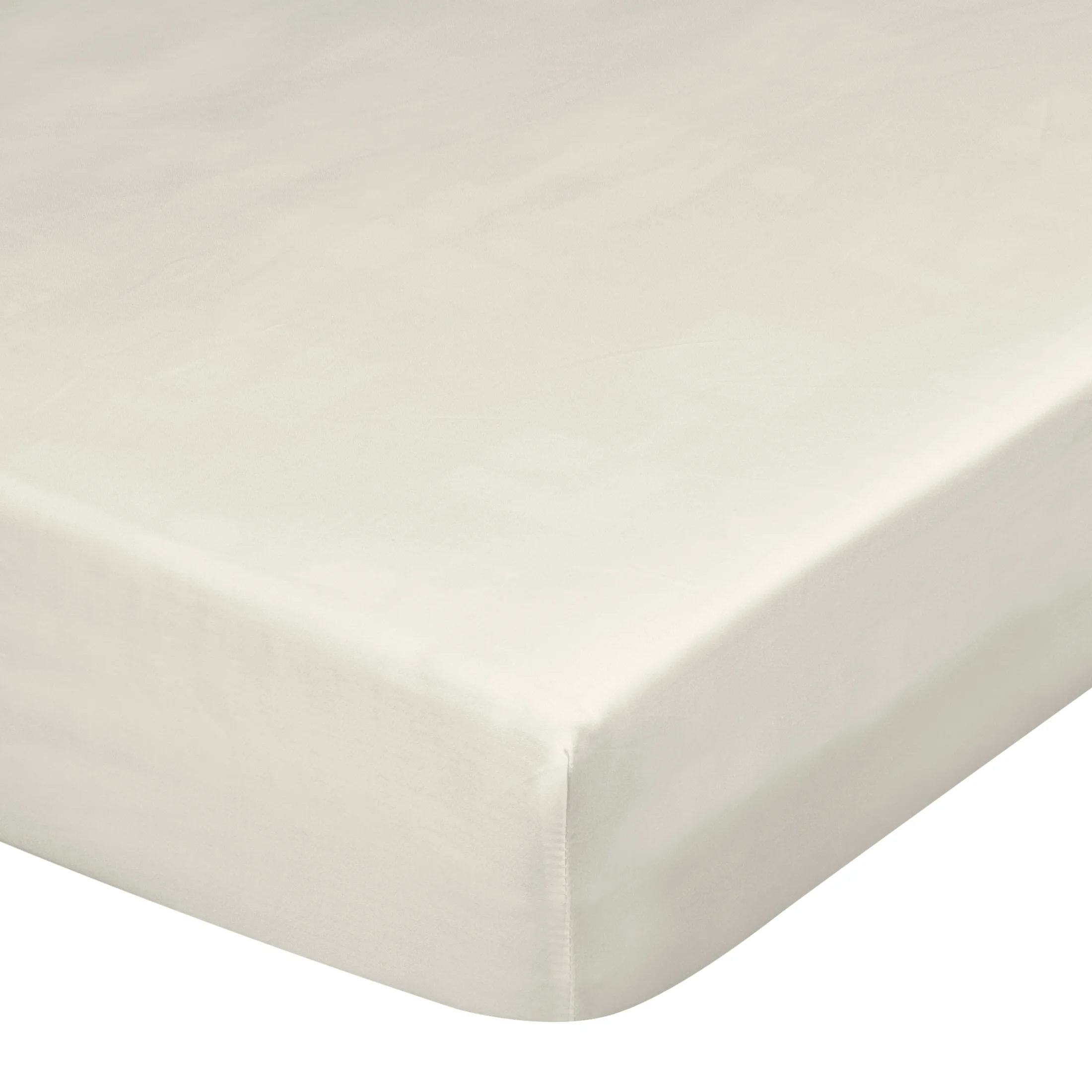 Prześcieradło z gumką 100x200 cm z satyny bawełnianej kolor kremowy 125 g/m2 DINA Diva Line | eurofirany