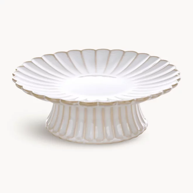 Patera ceramiczna dekoracyjna kremowo-beżowa z przecieranym wzorem w stylu eko średnica 18x6 cm AVRIL