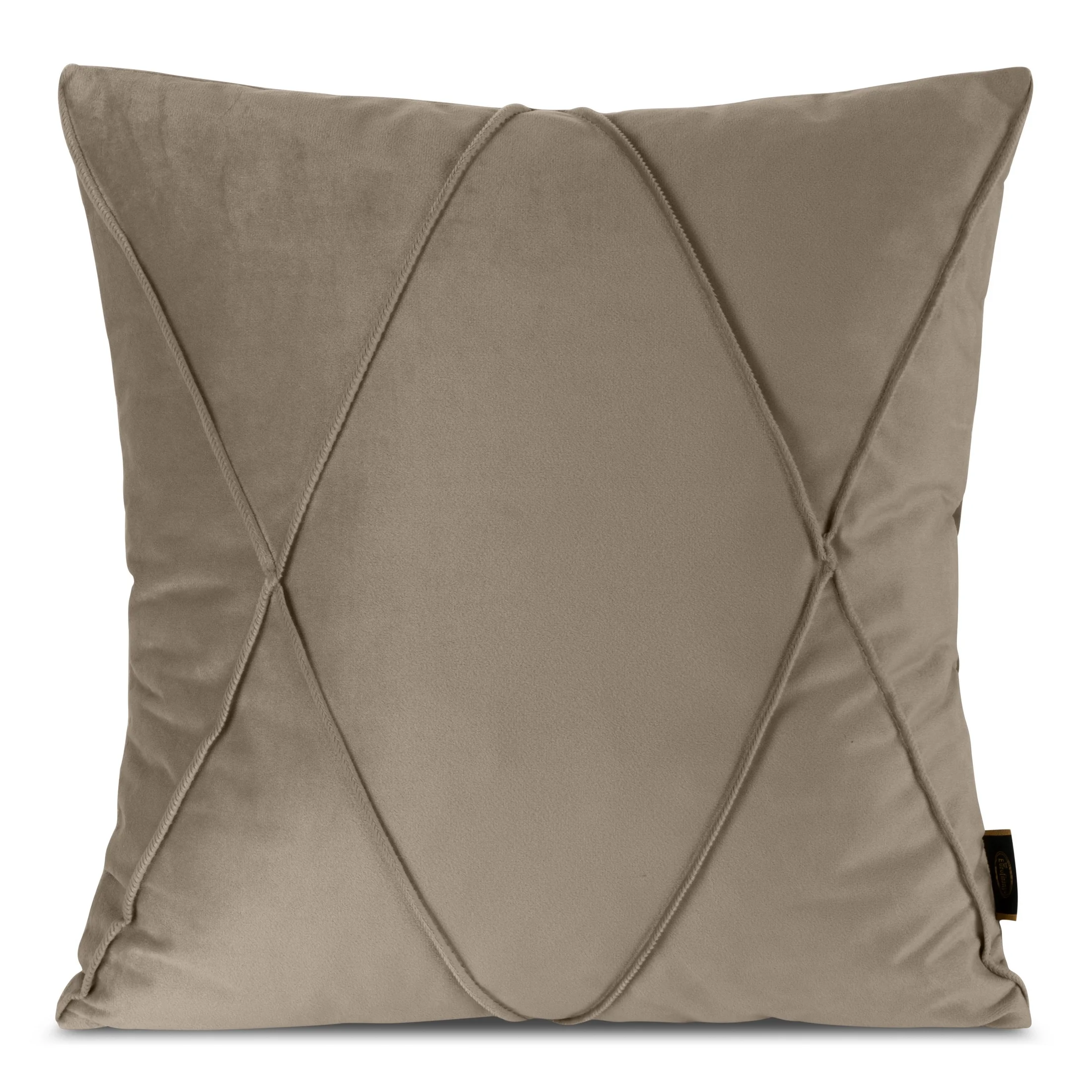 Poszewka na poduszkę 45x45 cm welwetowa beżowa z geometrycznym przeszywanym wzorem NALA 1 Eurofirany Premium |