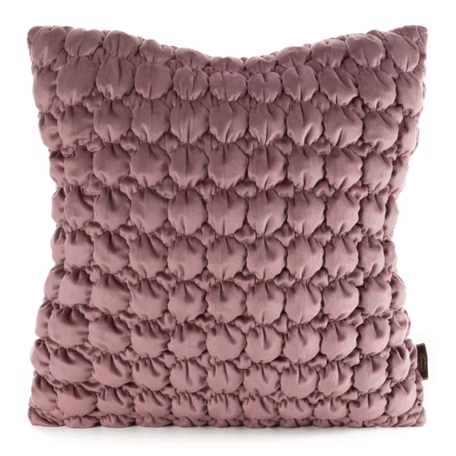 Poszewka na poduszkę 45x45 cm welwetowa kolor pudrowy zdobiona wzorem 3D VELVET 193 Eurofirany Premium