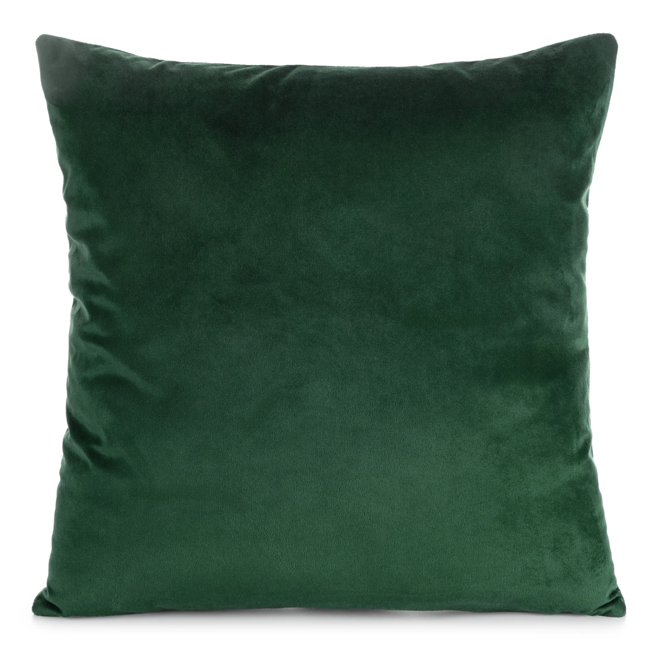 Poszewka na poduszkę 45x45 cm welwetowa, gładka ciemnozielona o delikatnym połysku GAJA 1 | eurofirany