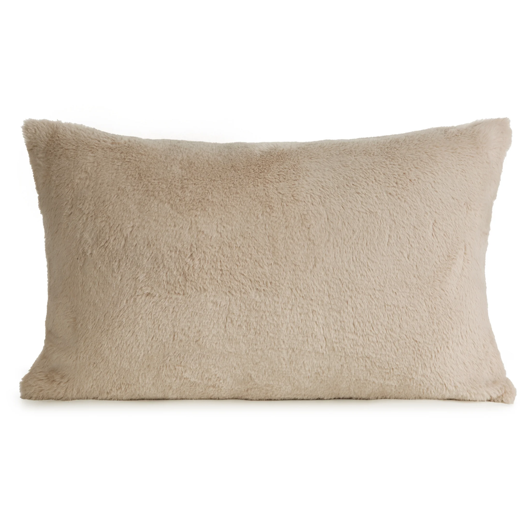 Poszewka na poduszkę 30x50 cm jasnobeżowa z miękkiej futrzanej tkaniny NINA | eurofirany