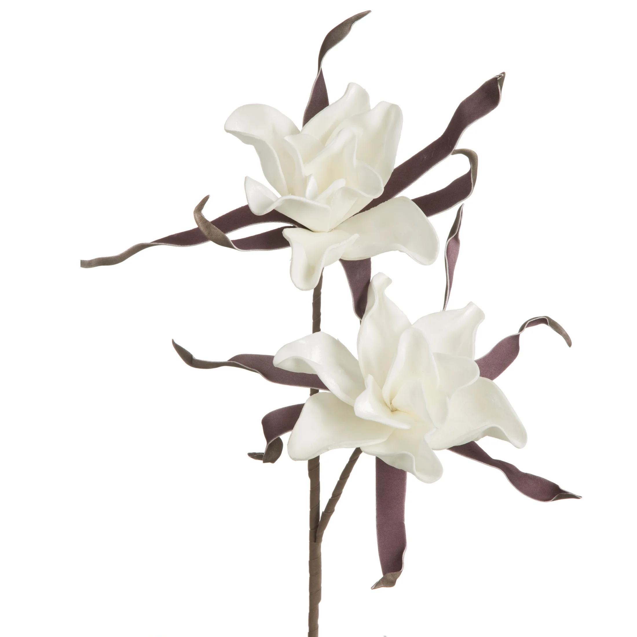 Kwiat sztuczny biały z plastycznej pianki foamiran 79 cm