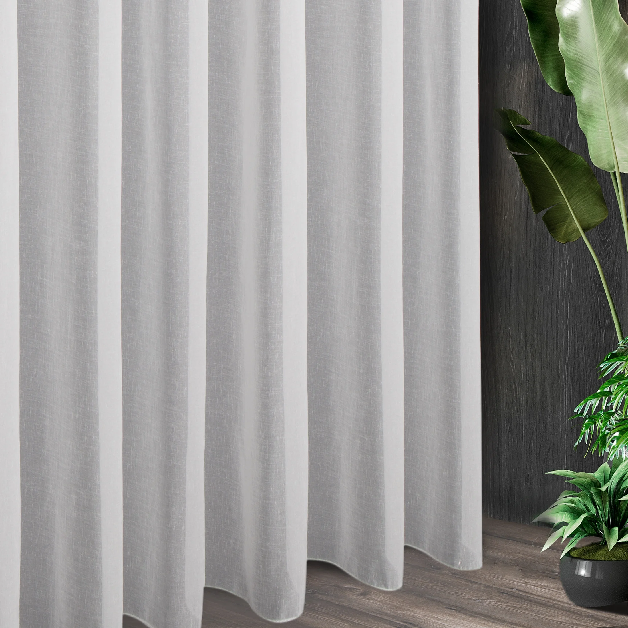 Tkanina firanowa gładka matowa etamina o naturalnym splocie