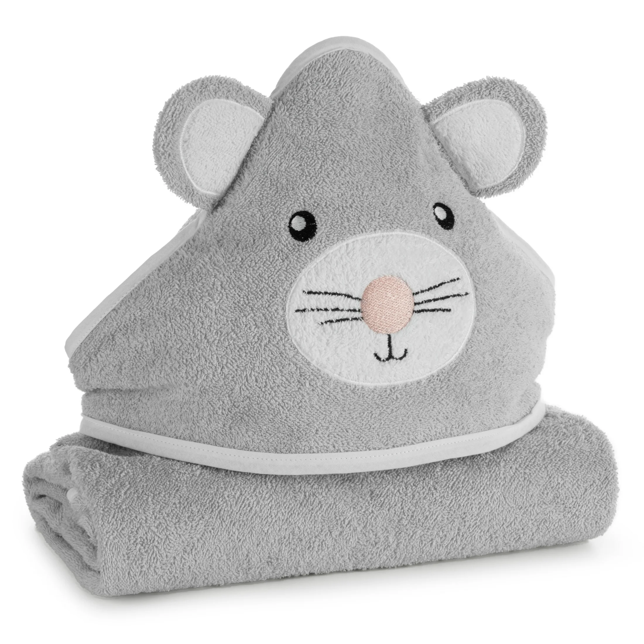 Ręcznik kąpielowy dziecięcy 100x100 cm bawełniany kolor srebrny 350g/m2 z kapturem BABY 71