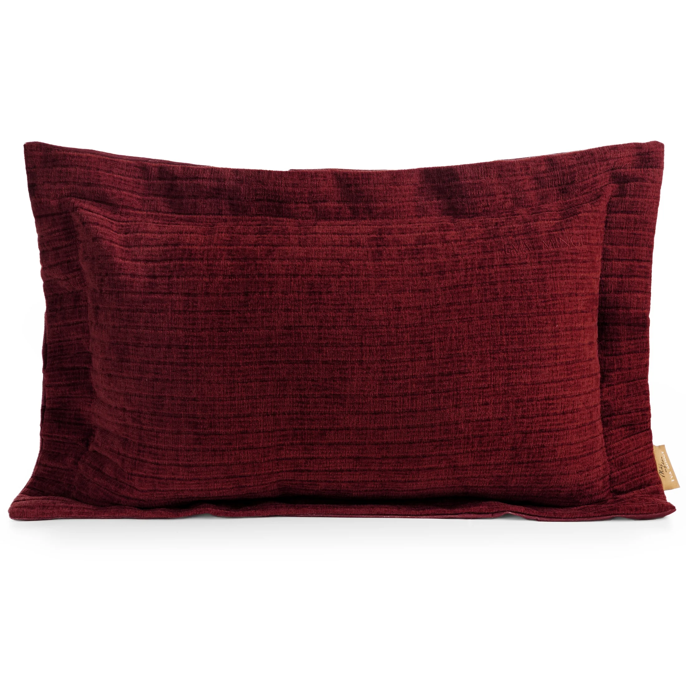 Poszewka na poduszkę 40x60 cm z szenilowej tkaniny bordowa o widocznym ozdobnym splocie Eva Minge Elegan | eurofirany