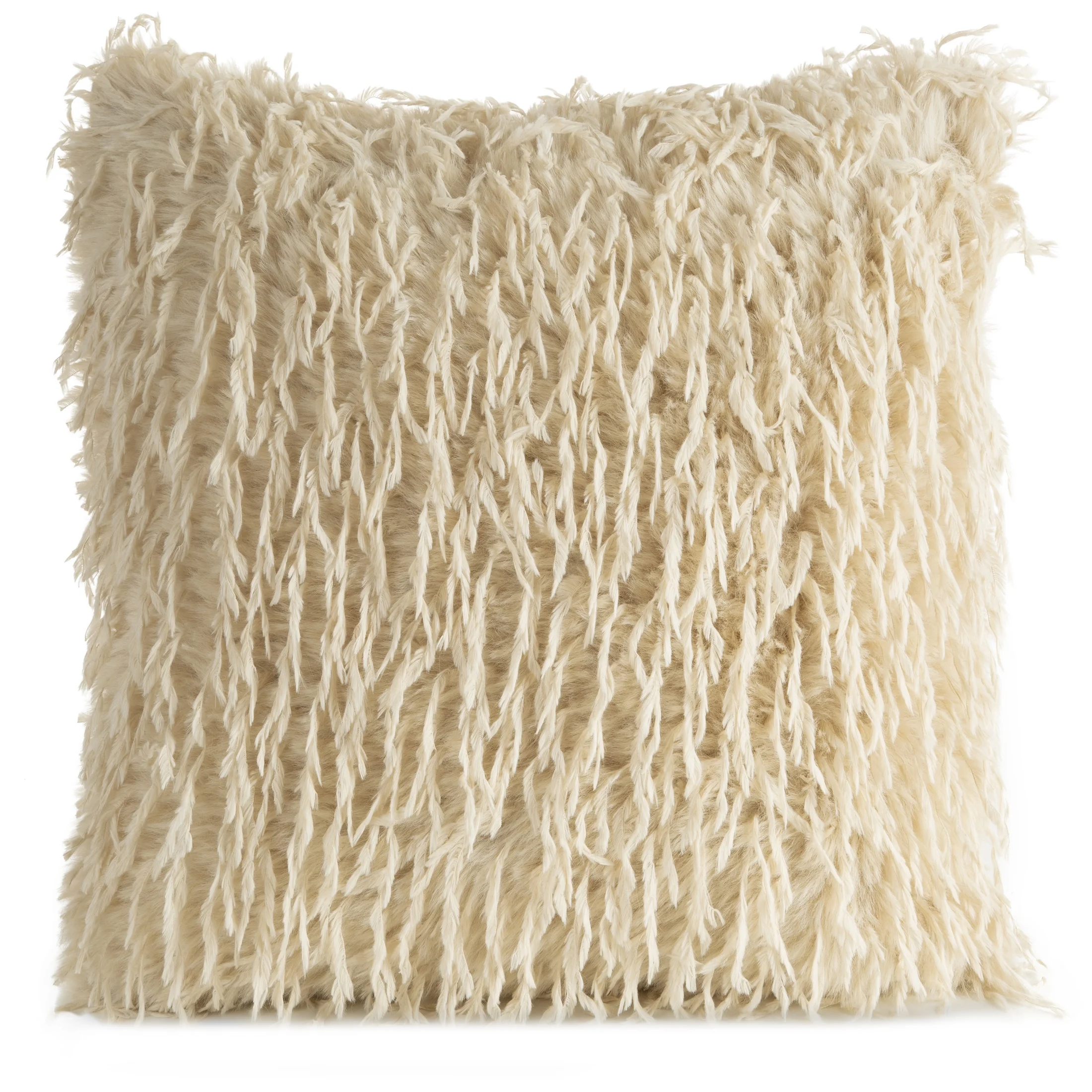 Poszewka na poduszkę 45x45 cm beżowa z miękkiego futerka ADORE