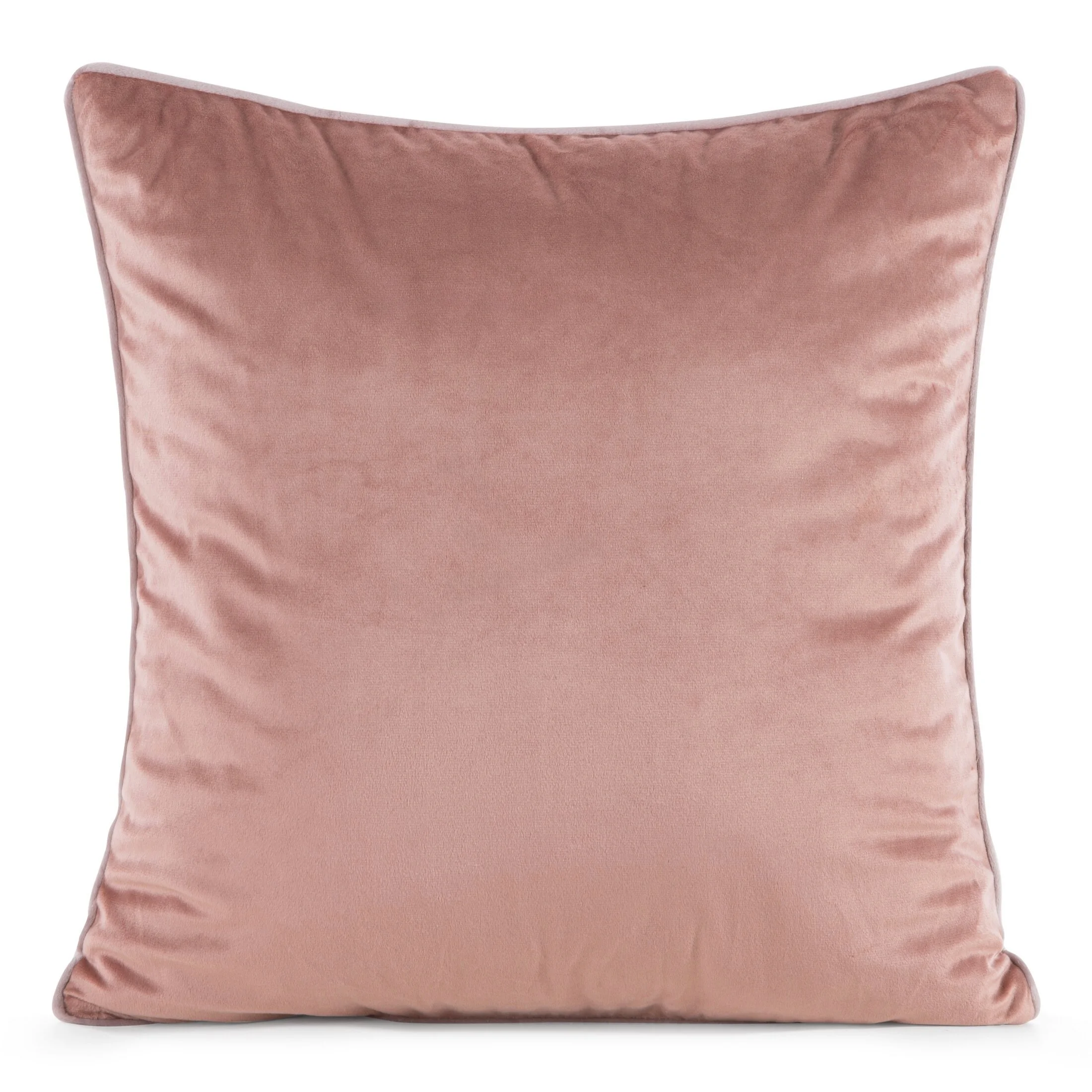 Poszewka na poduszkę 60x60 cm welwetowa kolor ciemnoróżowy o delikatnym połysku z ozdobną lamówką GAJA 2 | eurofirany